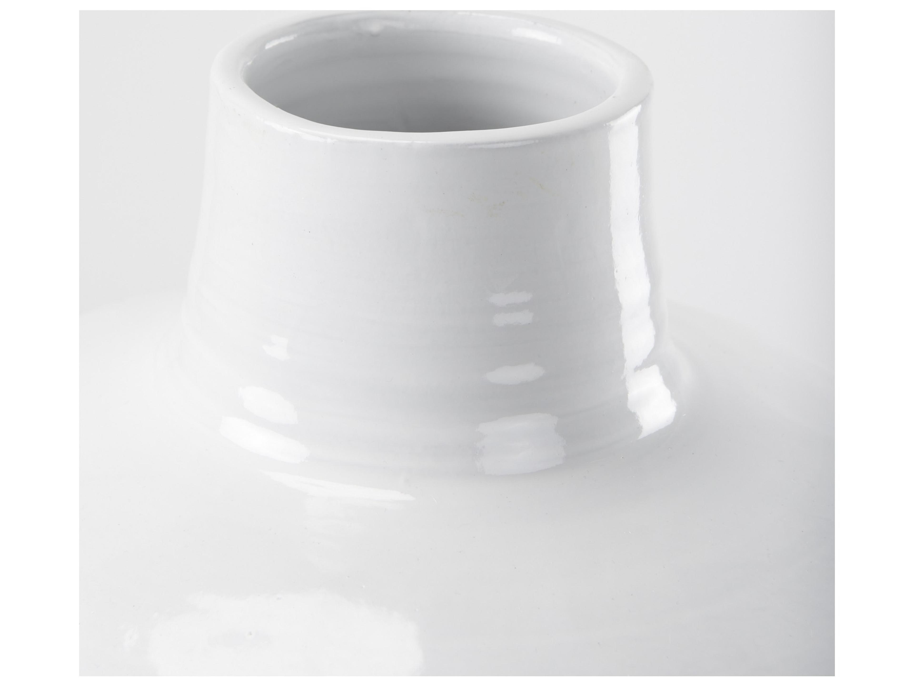 Mercana Amos 20.5L x 20.5W x 31.9H White and Dark Beige Color Blocked Ceramic Floor Vase