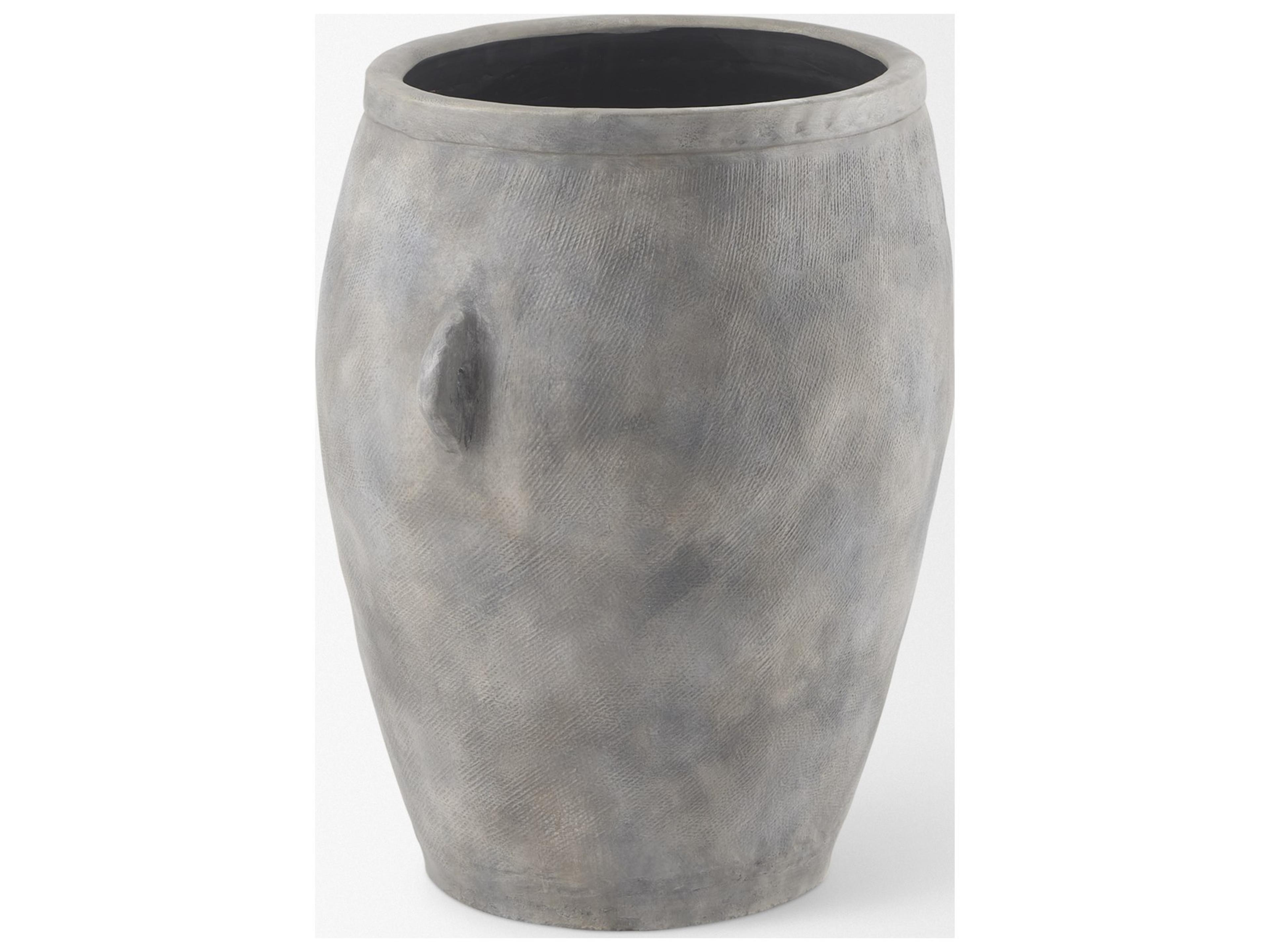 Mercana Zuma 27.2L x 18.1W x 24.4H Light Gray Ceramic Floor Vase