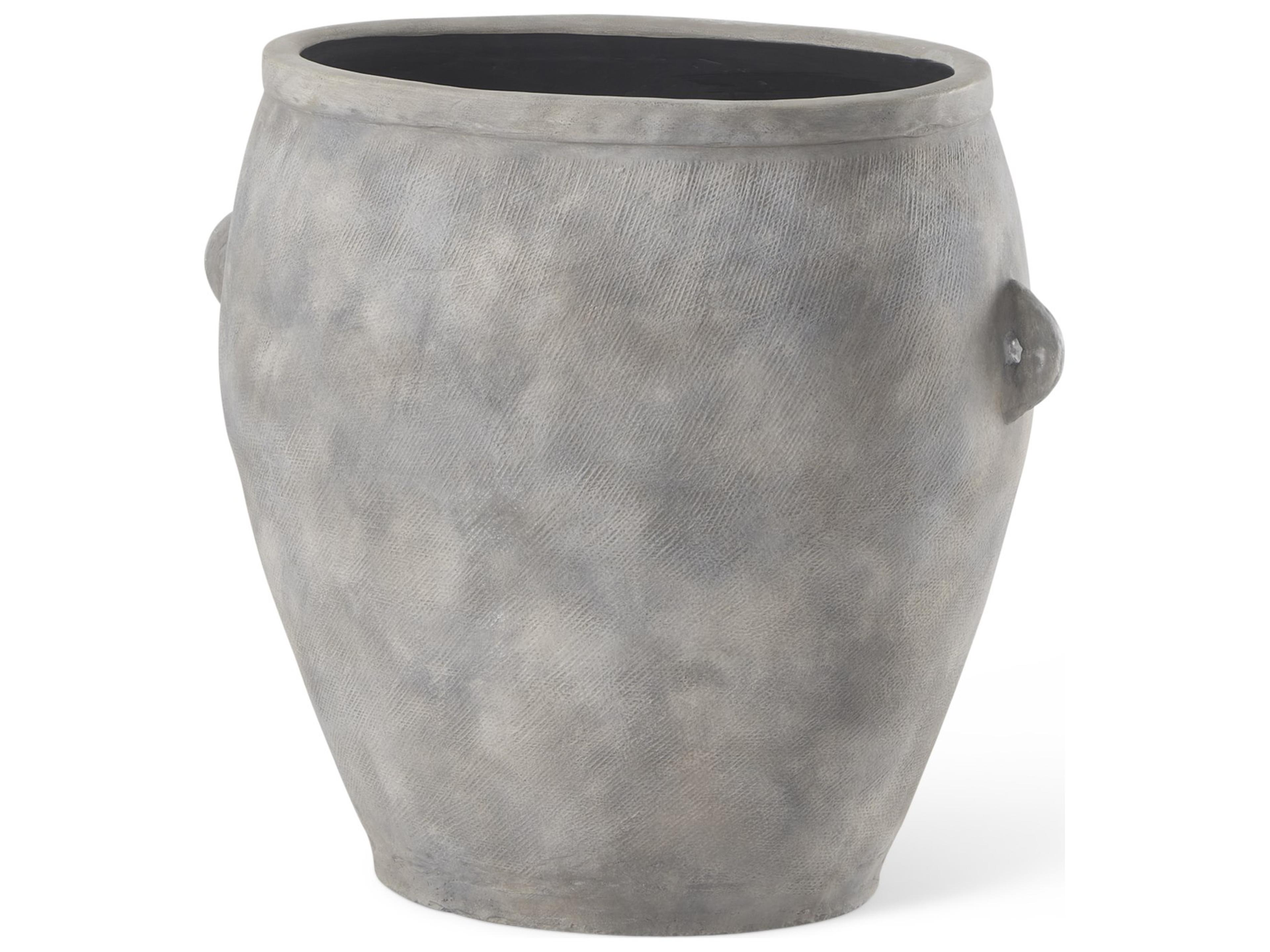 Zuma 27.2L x 18.1W x 24.4H Light Gray Ceramic Floor Vase