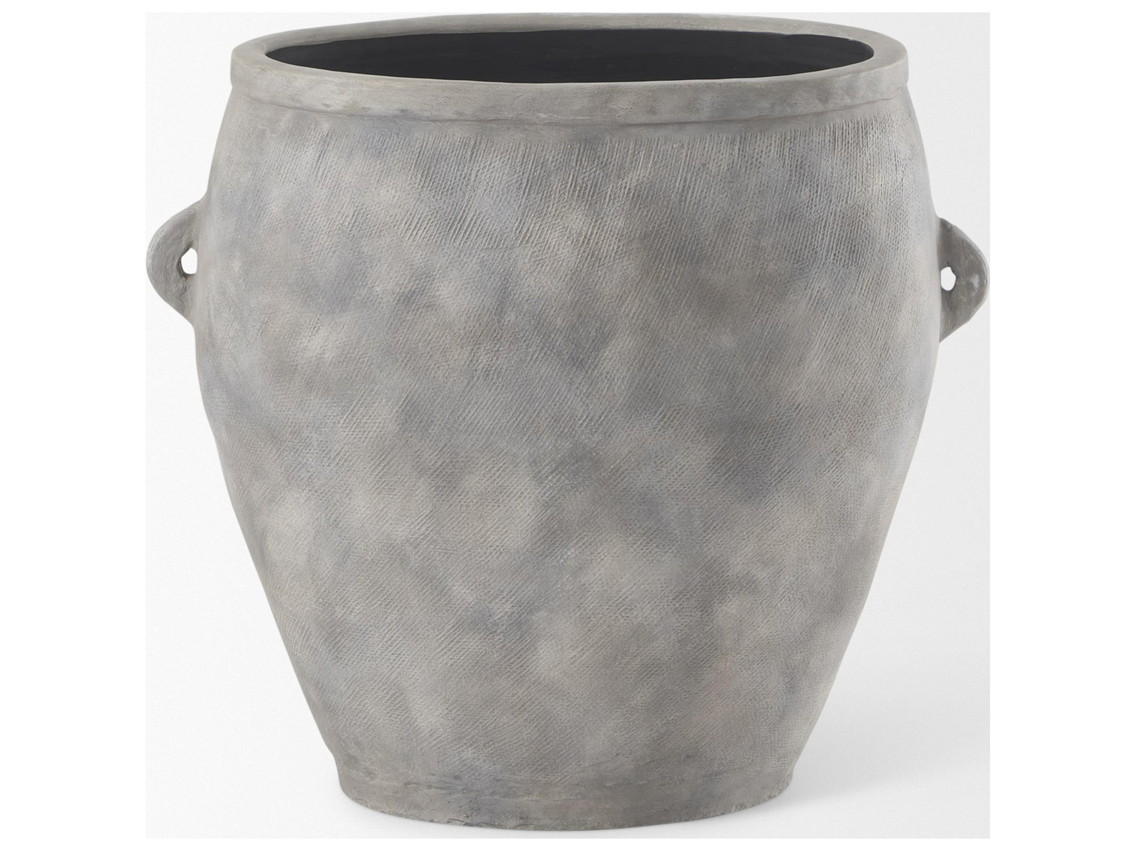 Mercana Zuma 27.2L x 18.1W x 24.4H Light Gray Ceramic Floor Vase