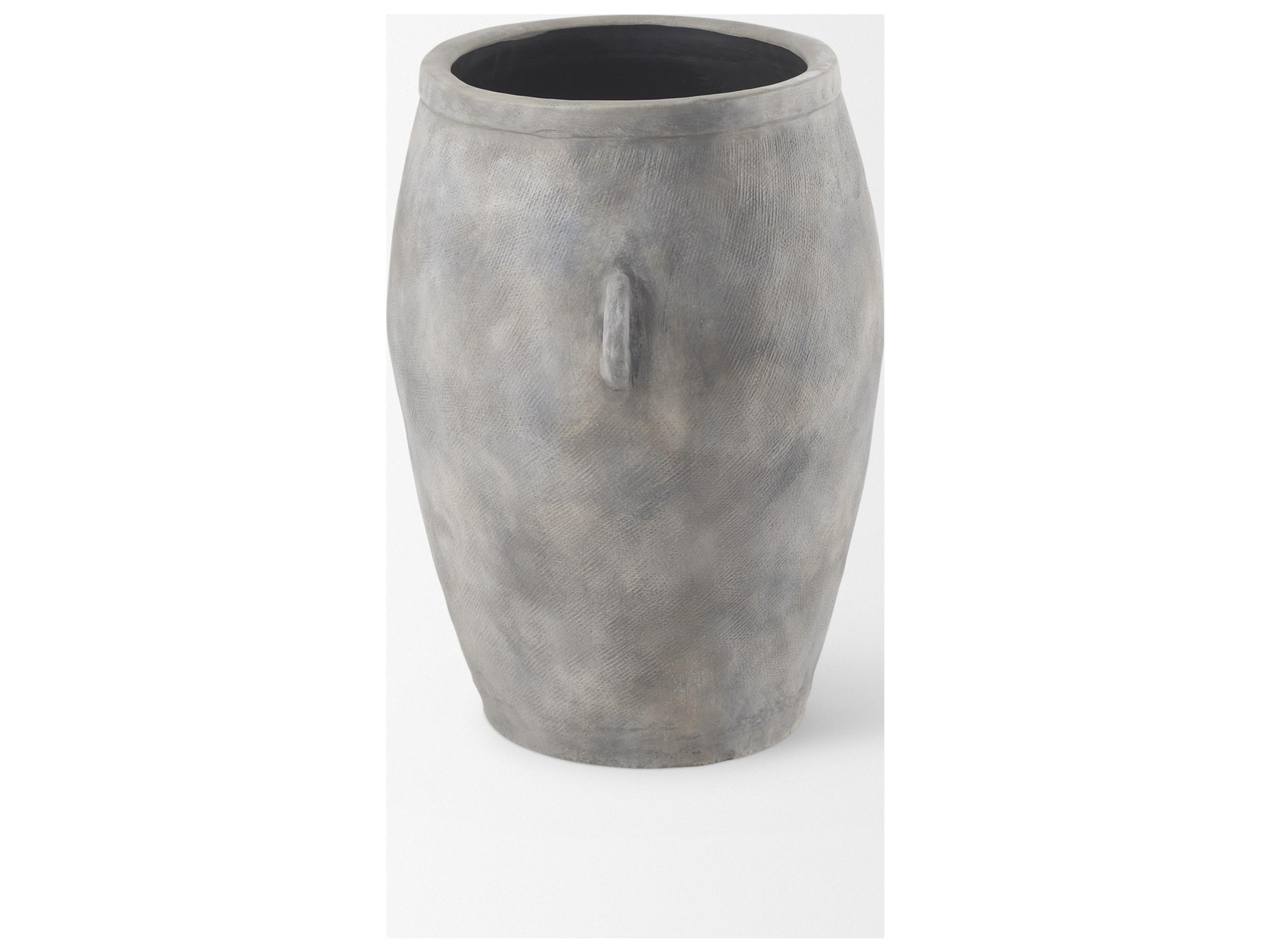 Mercana Zuma 27.2L x 18.1W x 24.4H Light Gray Ceramic Floor Vase