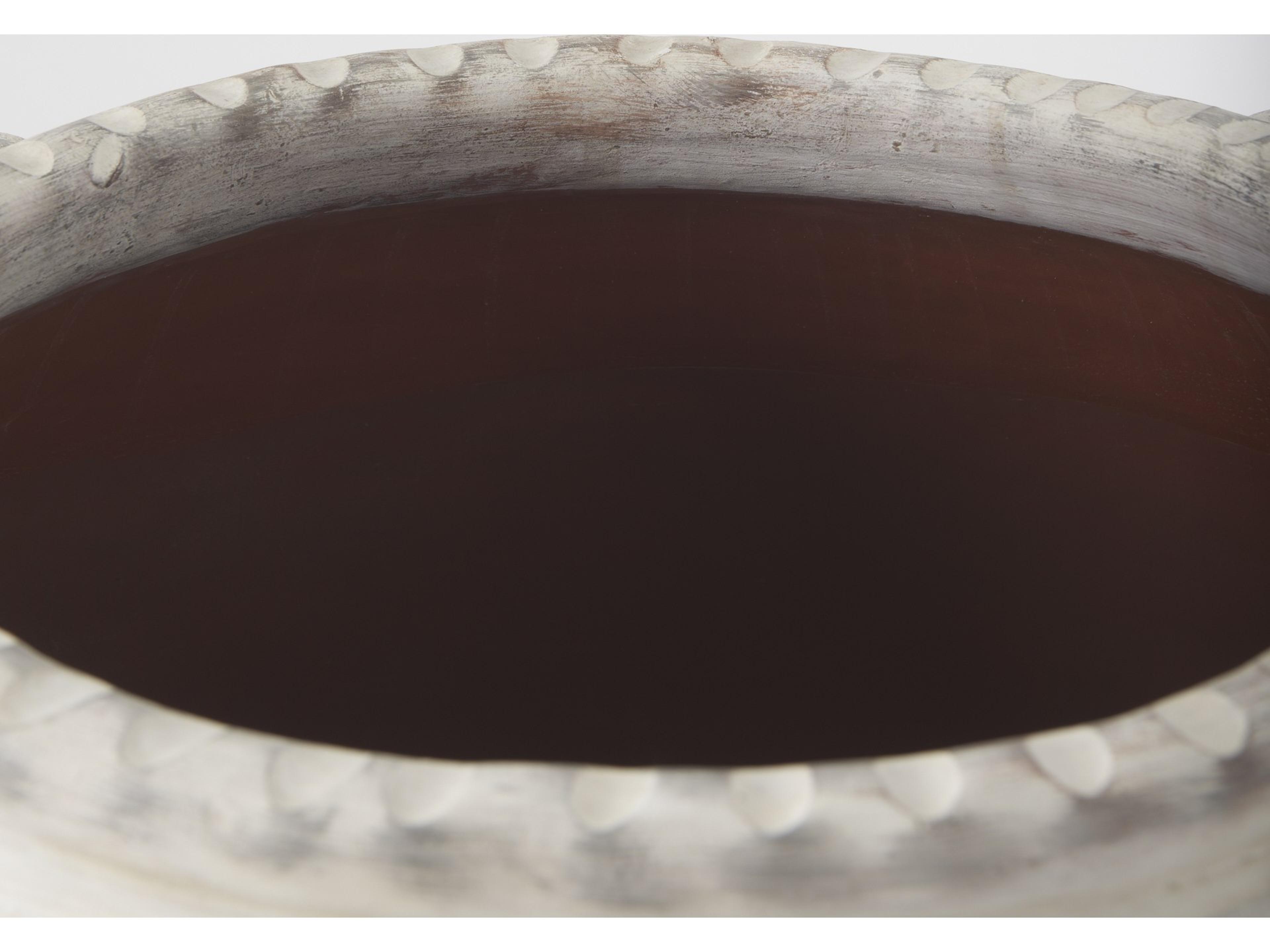 Mercana Misha 25.2L x 25.2W x 22.4H Cream Ceramic Floor Vase