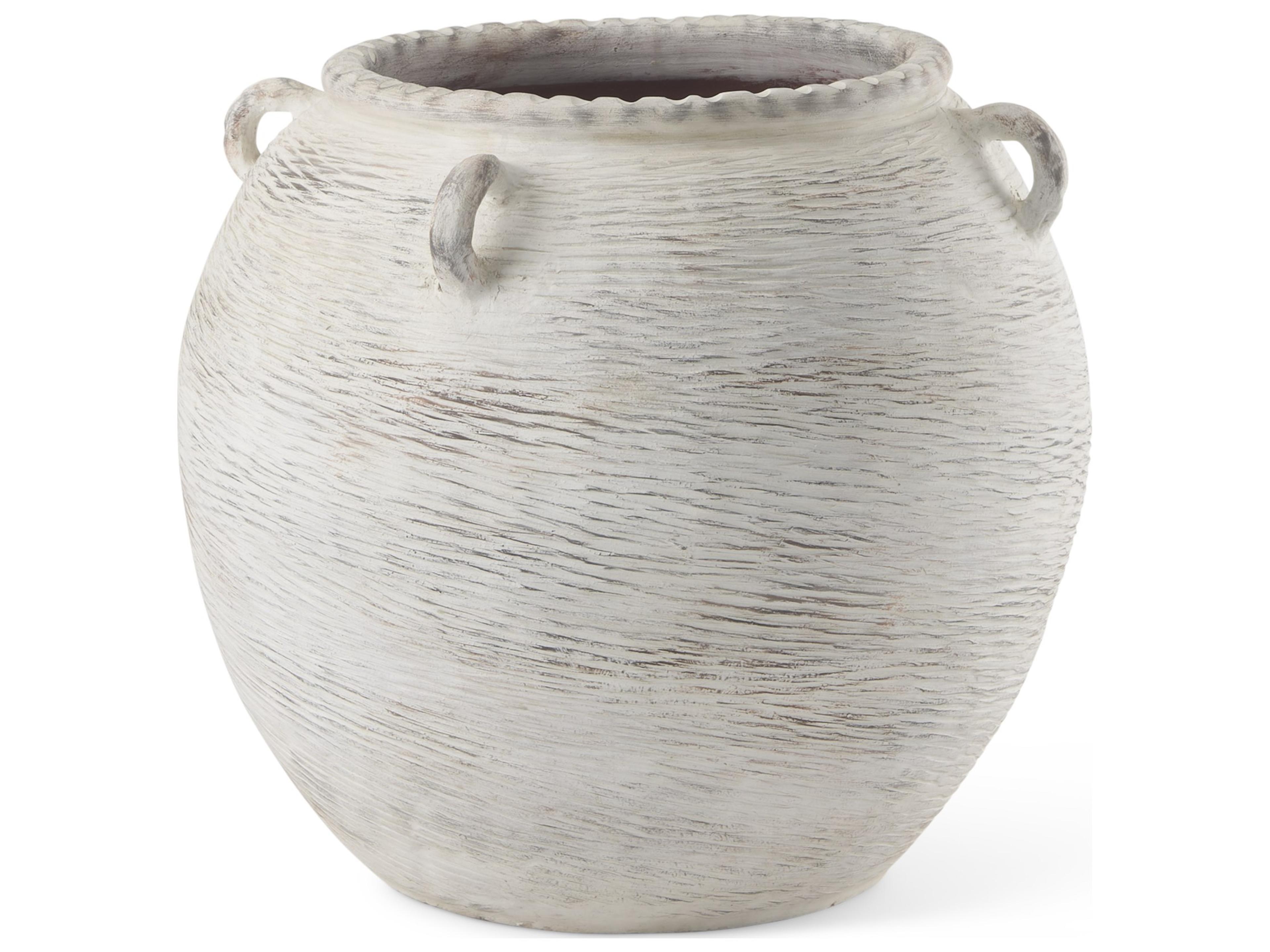 Misha 25.2L x 25.2W x 22.4H Cream Ceramic Floor Vase