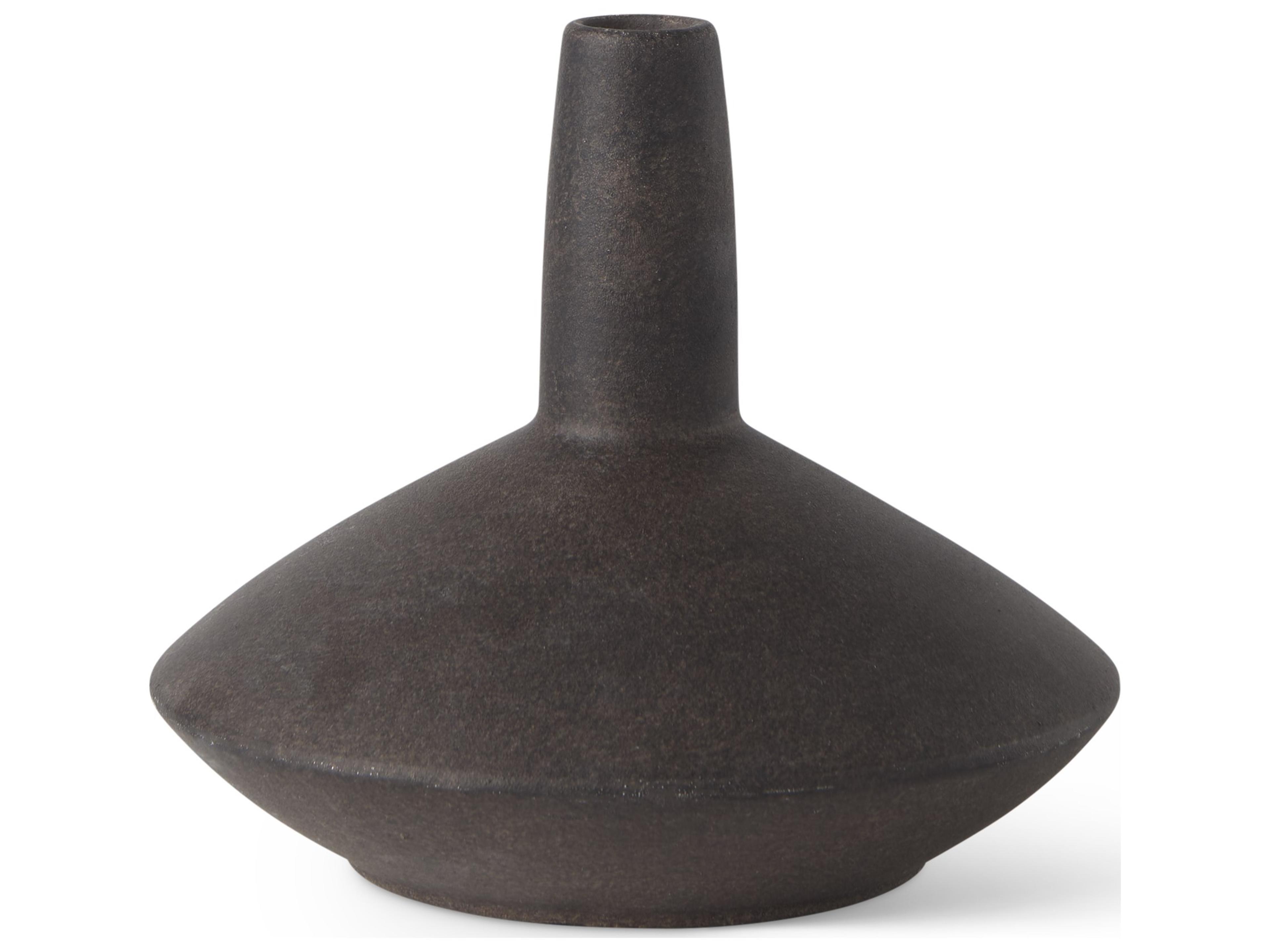 Rylee 6.9H Dark Brown Ceramic Vase