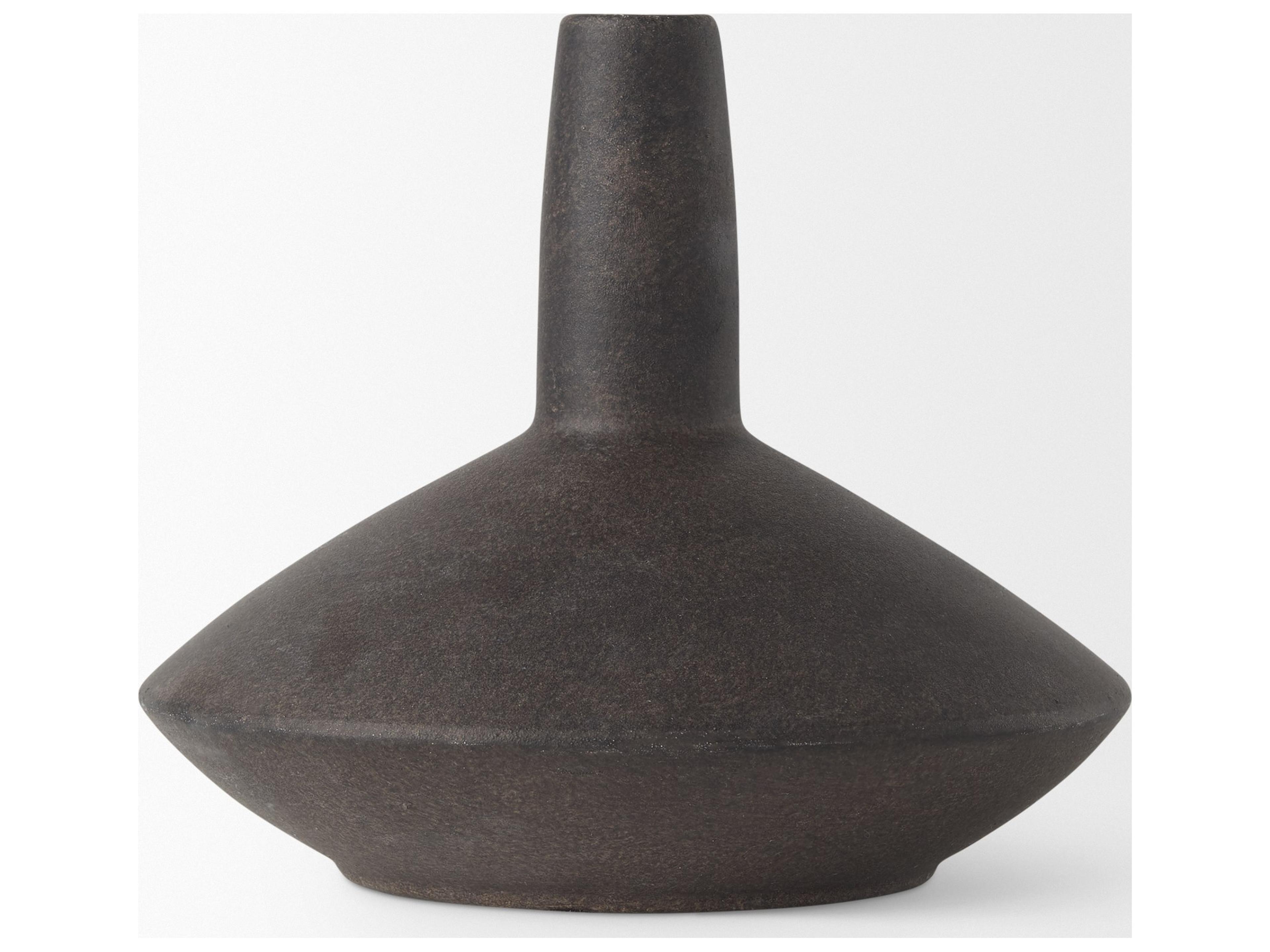 Mercana Rylee 6.9H Dark Brown Ceramic Vase