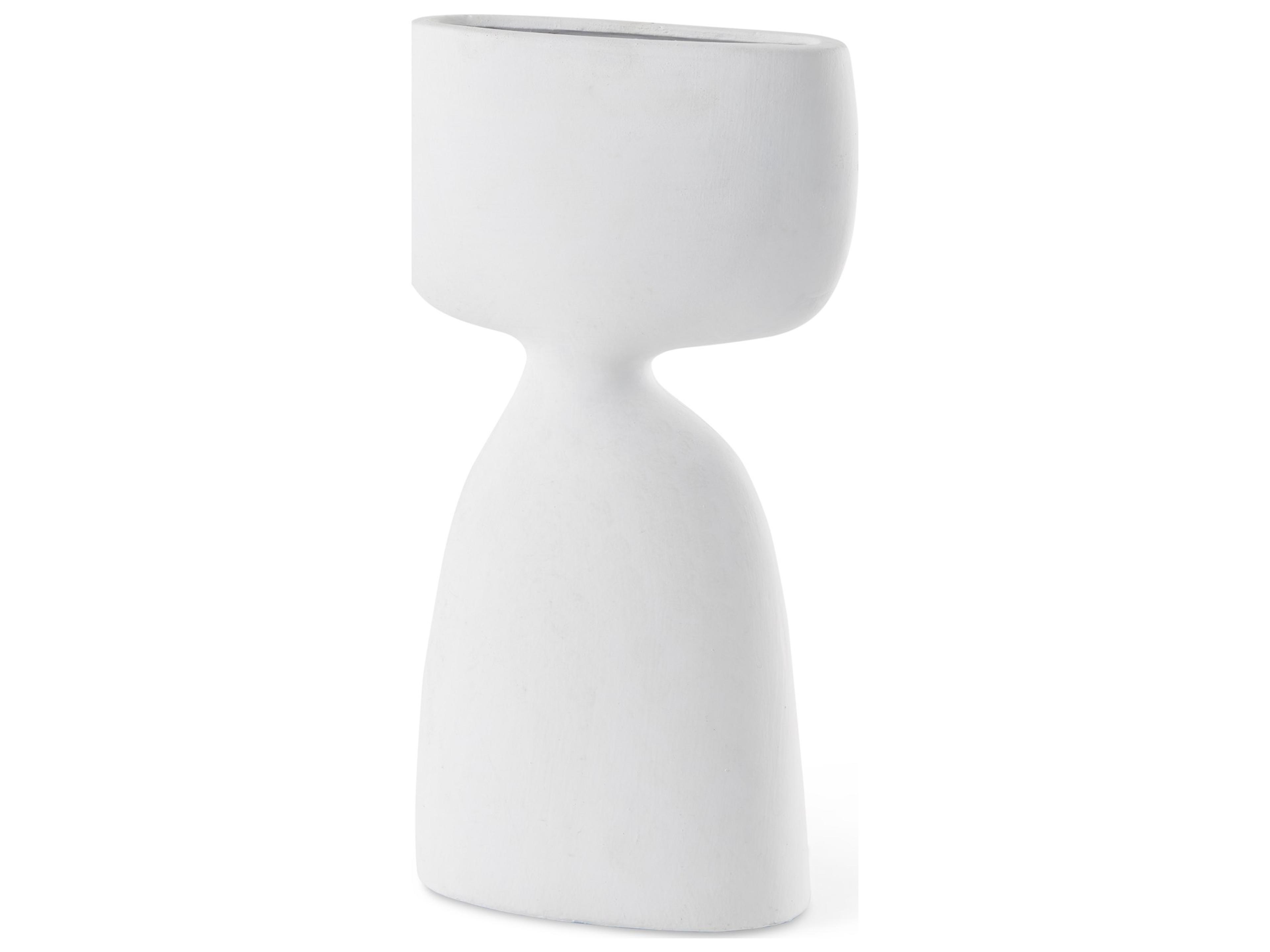 Rylee 11.6H White Ceramic Vase