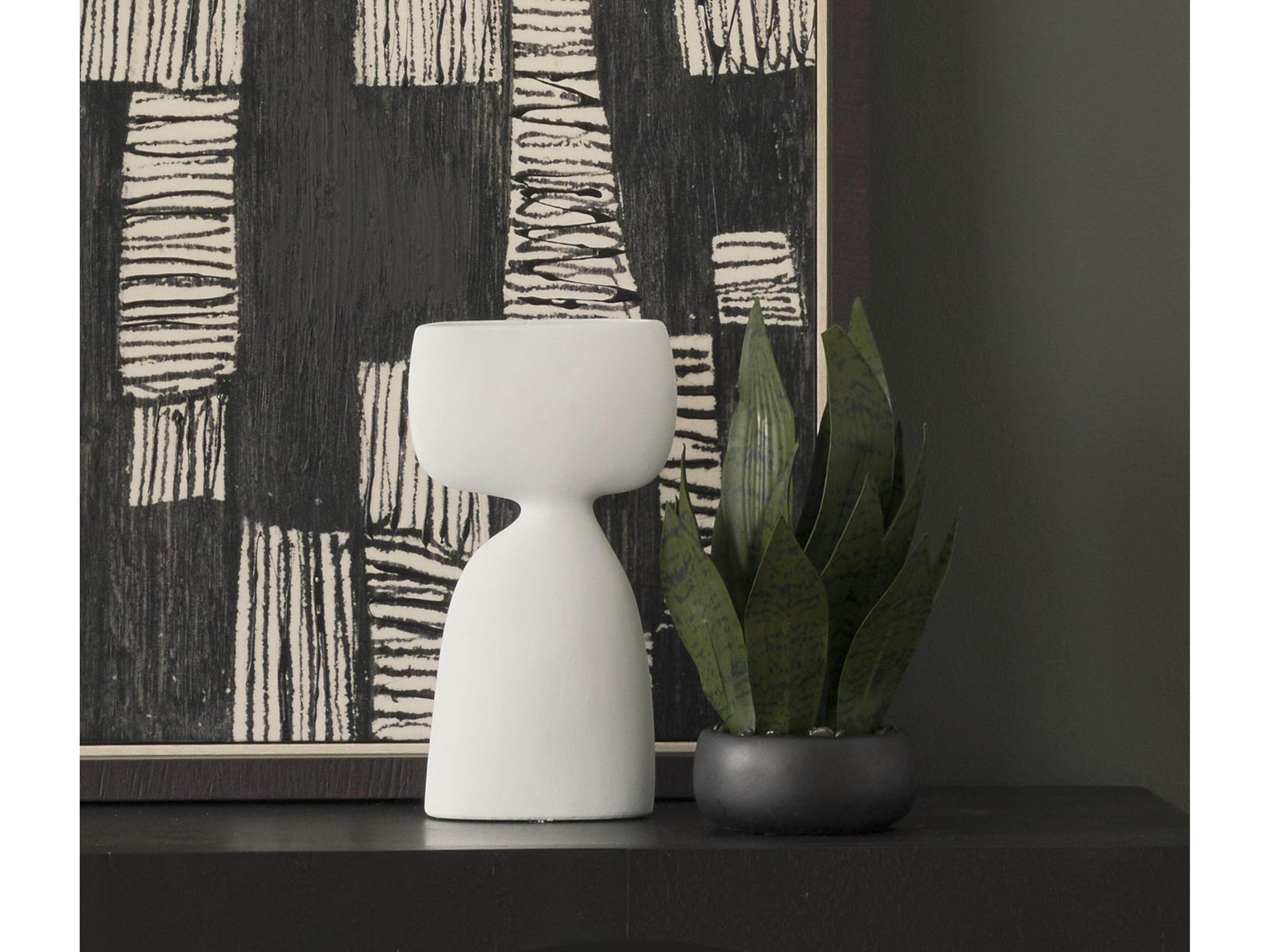 Mercana Rylee 11.6H White Ceramic Vase