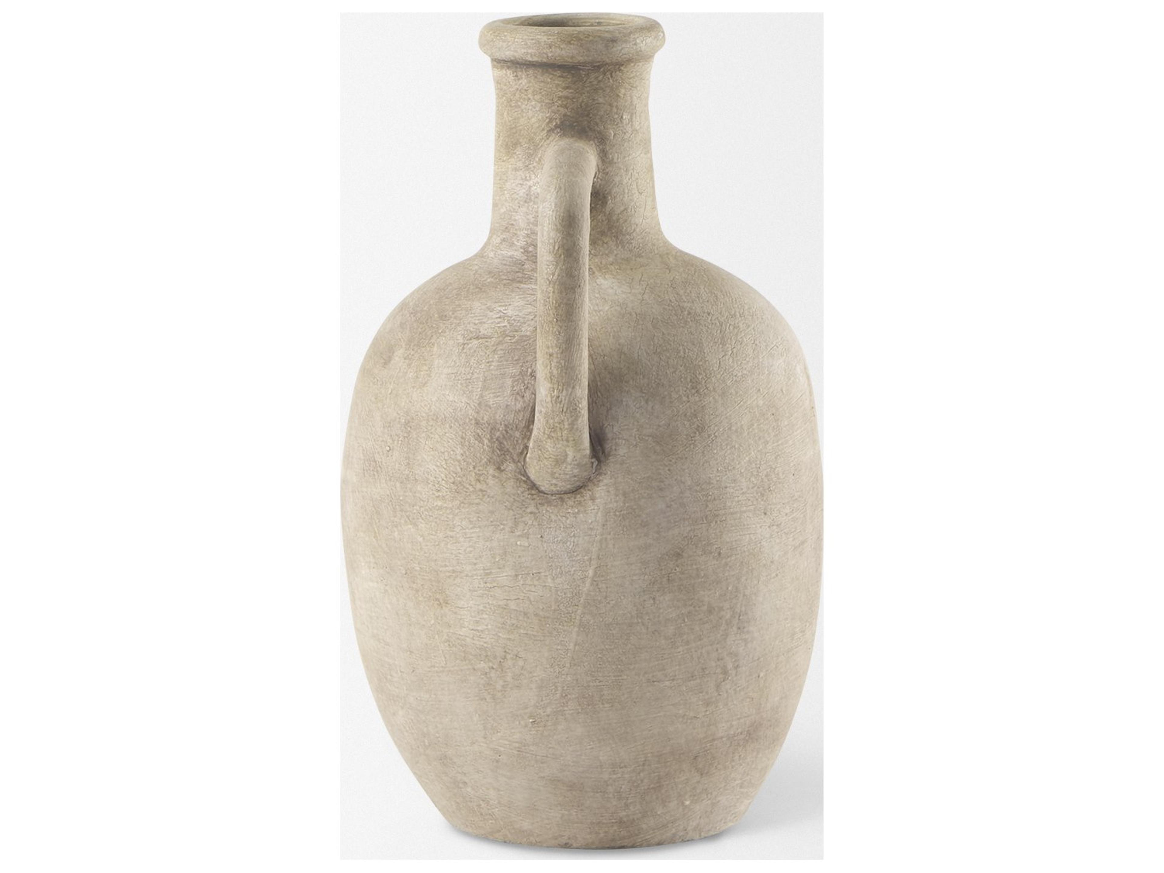 Mercana Zenni  5.3L x 5.3W x 9.3H Warm Beige Ceramic Vase