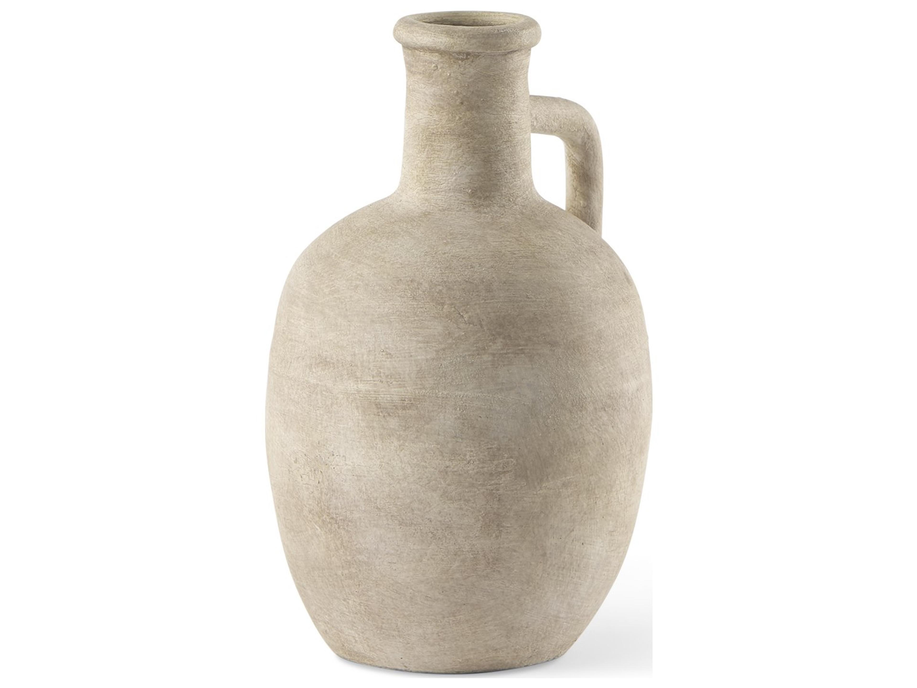 Zenni  5.3L x 5.3W x 9.3H Warm Beige Ceramic Vase