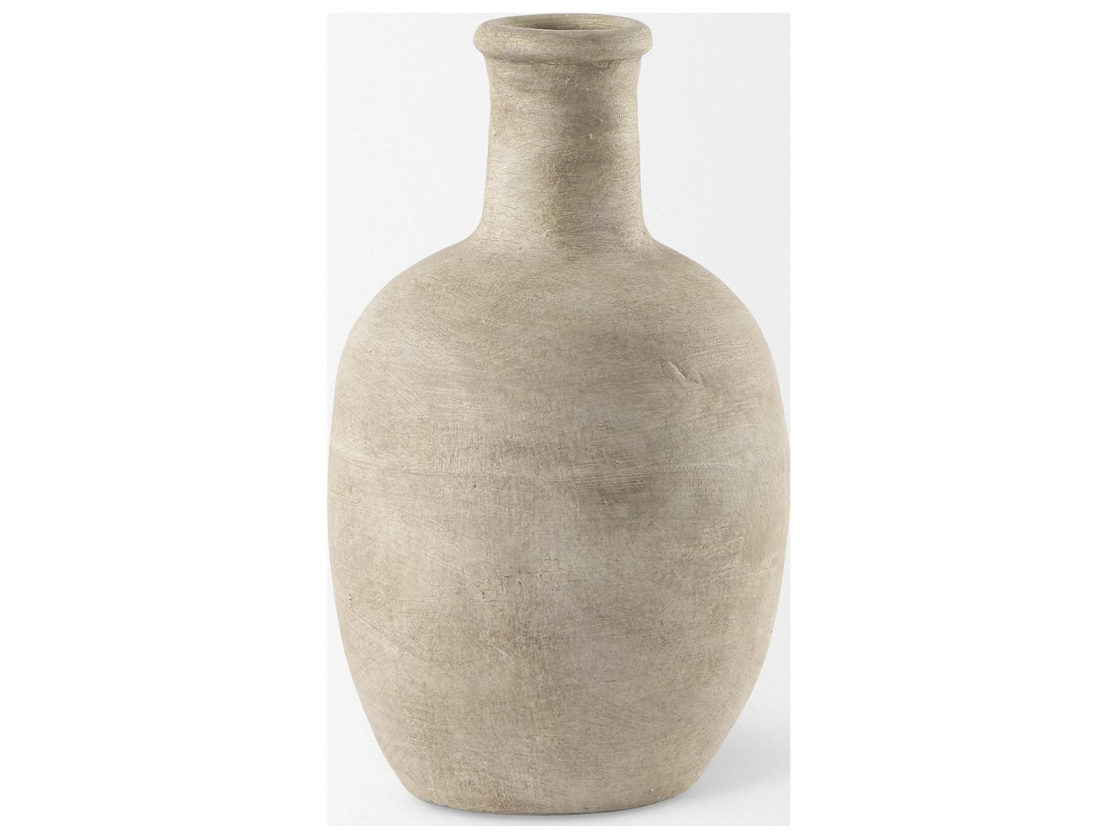 Mercana Zenni  5.3L x 5.3W x 9.3H Warm Beige Ceramic Vase