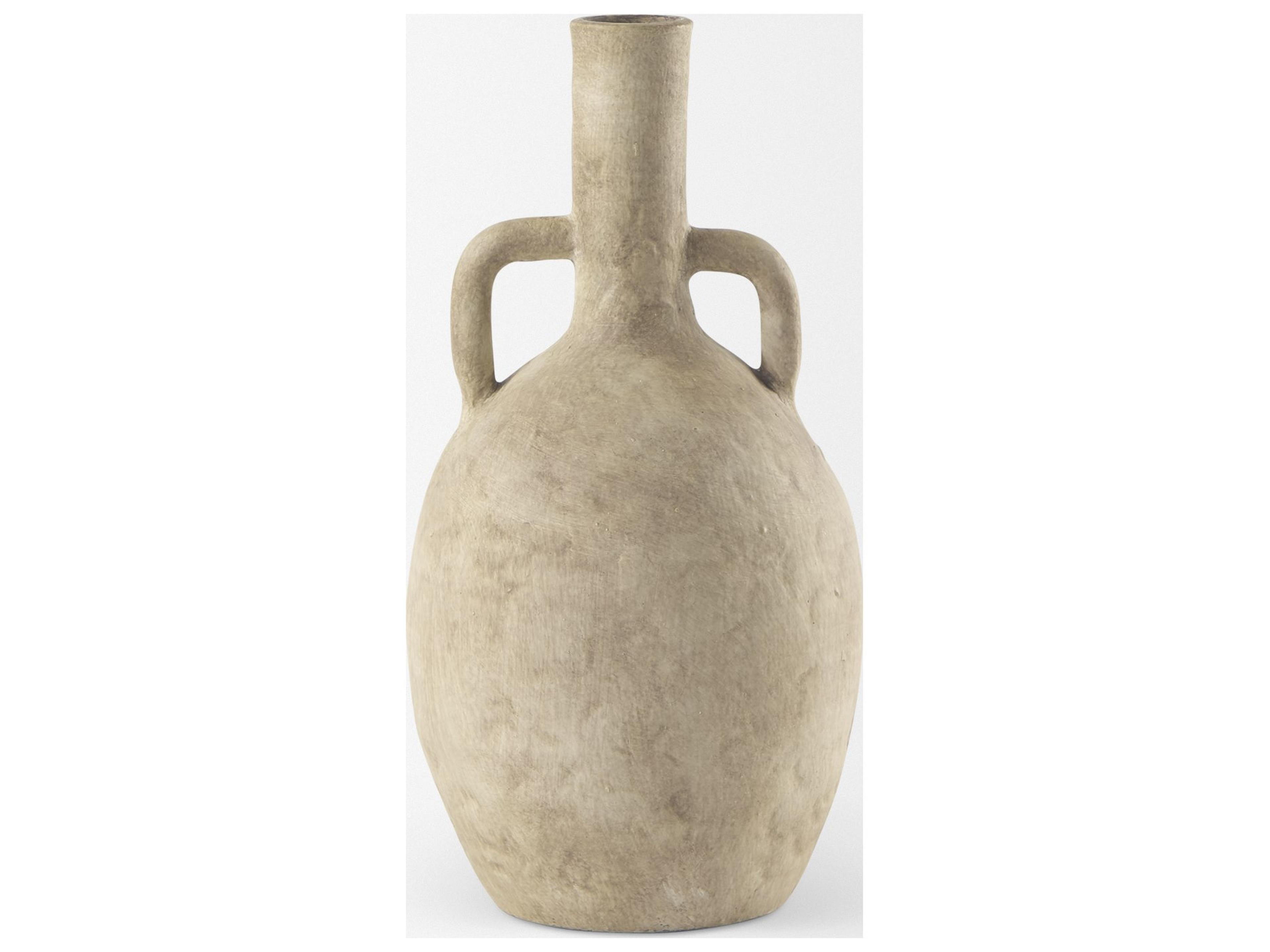 Mercana Zenni 6.1L x 6.1W x 12.0H Warm Beige Ceramic Vase