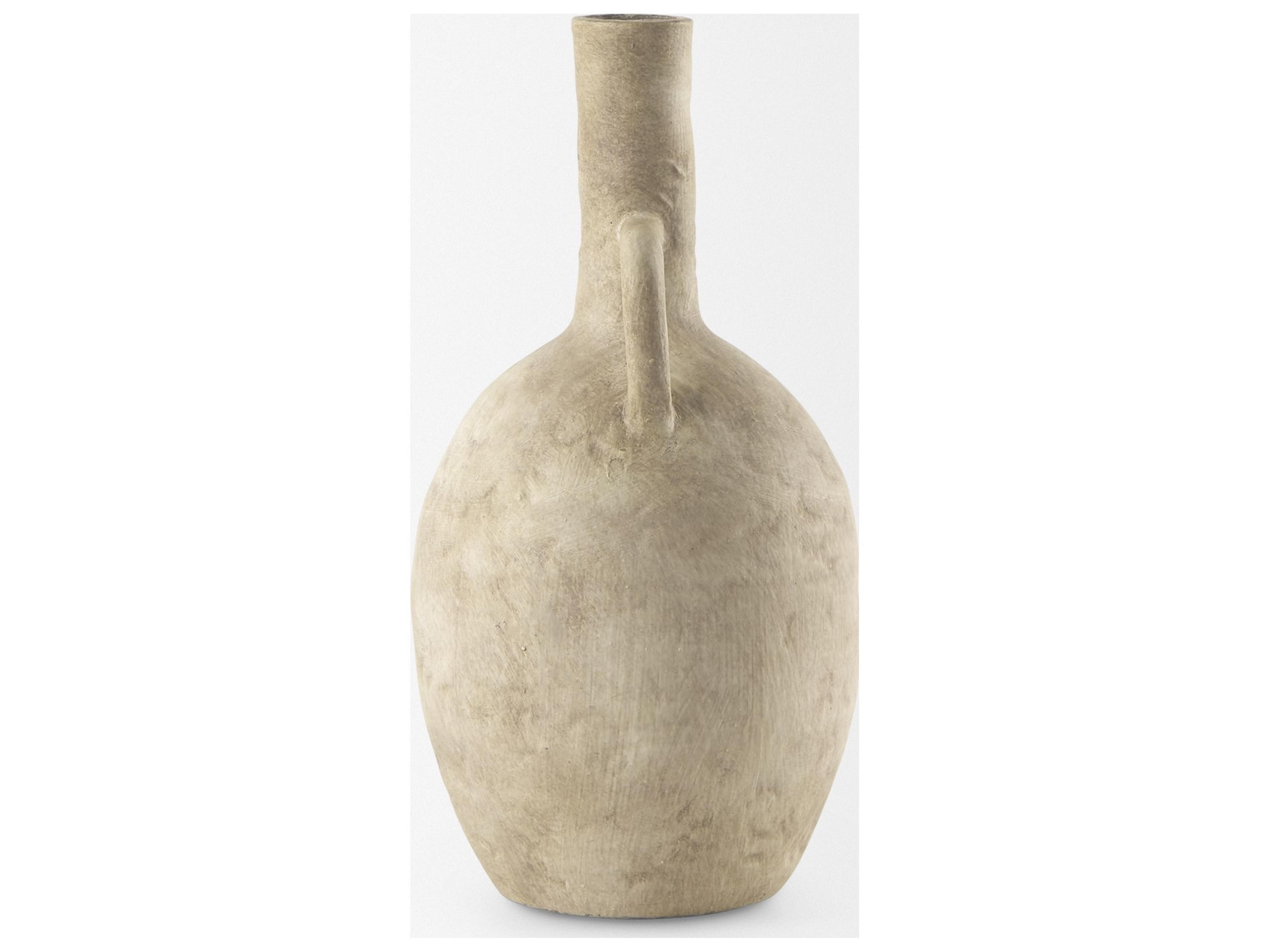 Mercana Zenni 6.1L x 6.1W x 12.0H Warm Beige Ceramic Vase