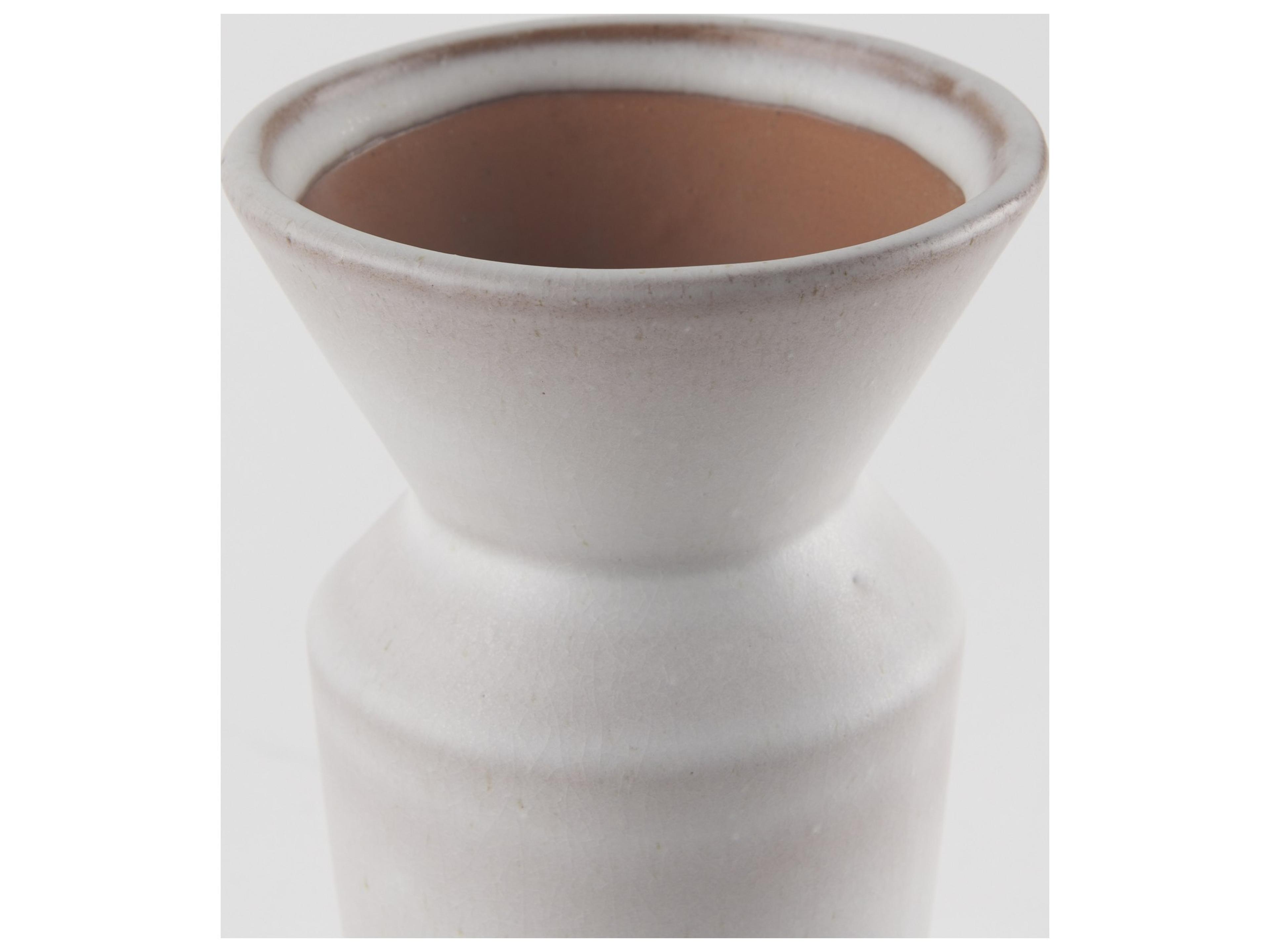 Mercana Esme 4.5L x 4.5W x 10.4H Whitewashed Ceramic Vase