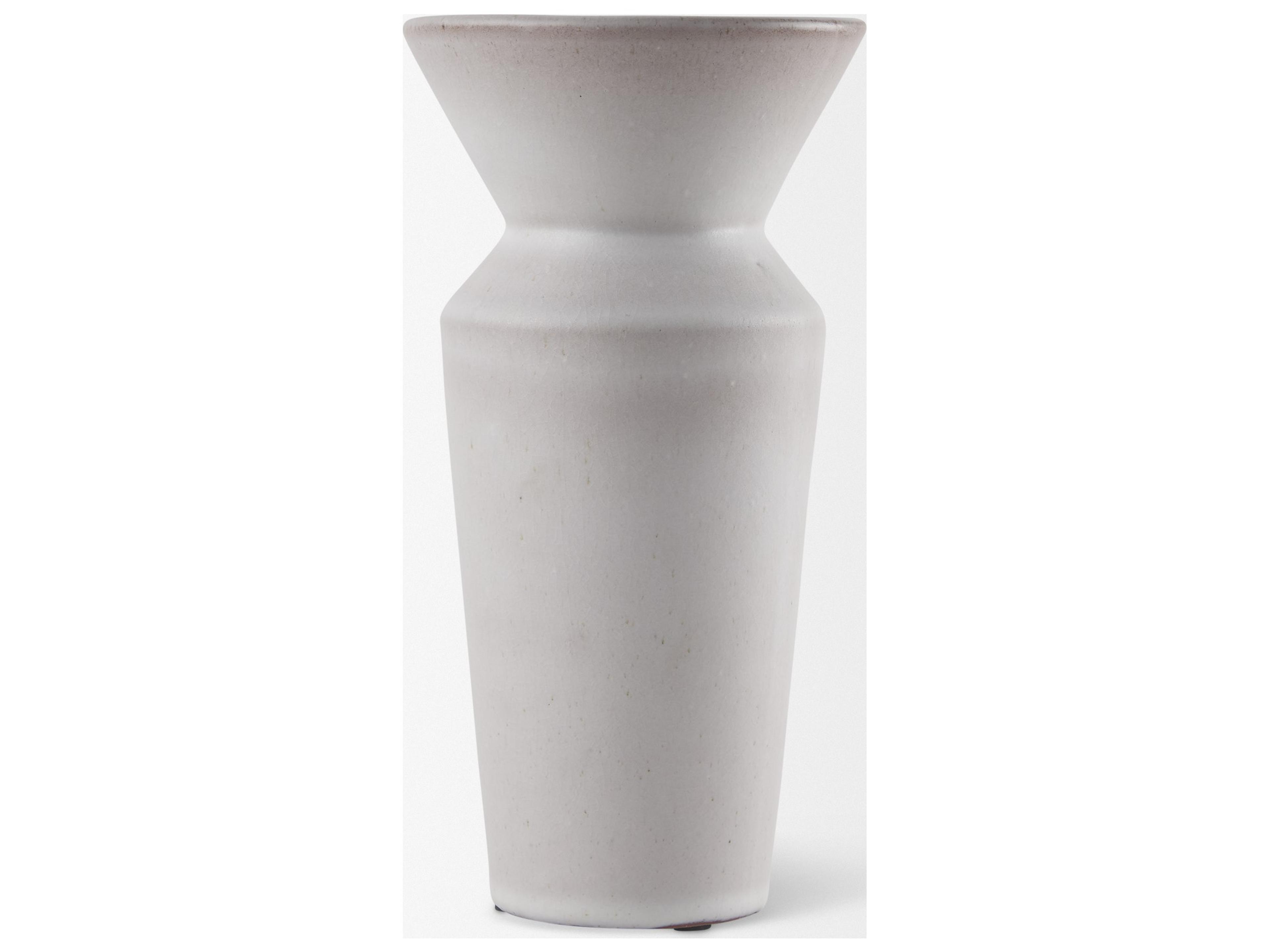 Mercana Esme 4.5L x 4.5W x 10.4H Whitewashed Ceramic Vase