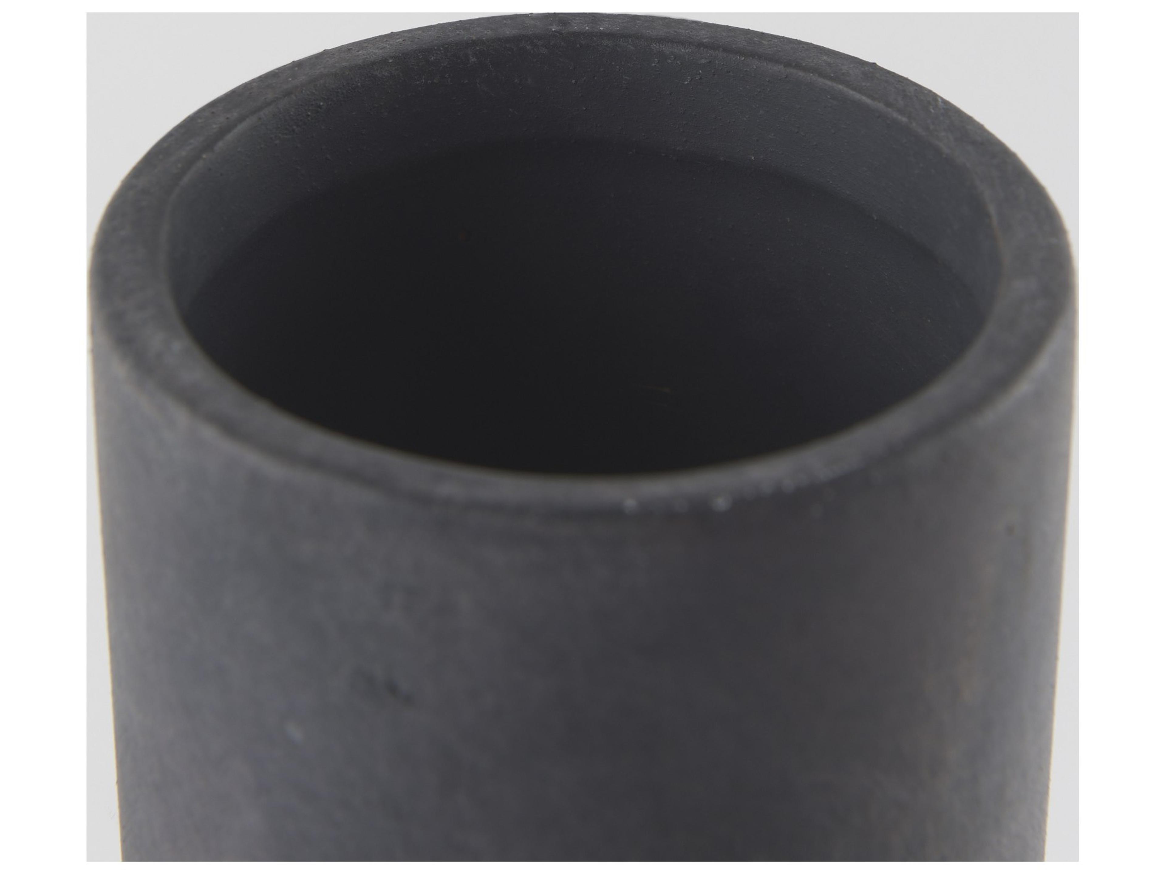 Mercana Esme 7.1L x 7.1W x 15.0H Dark Gray Ceramic Vase