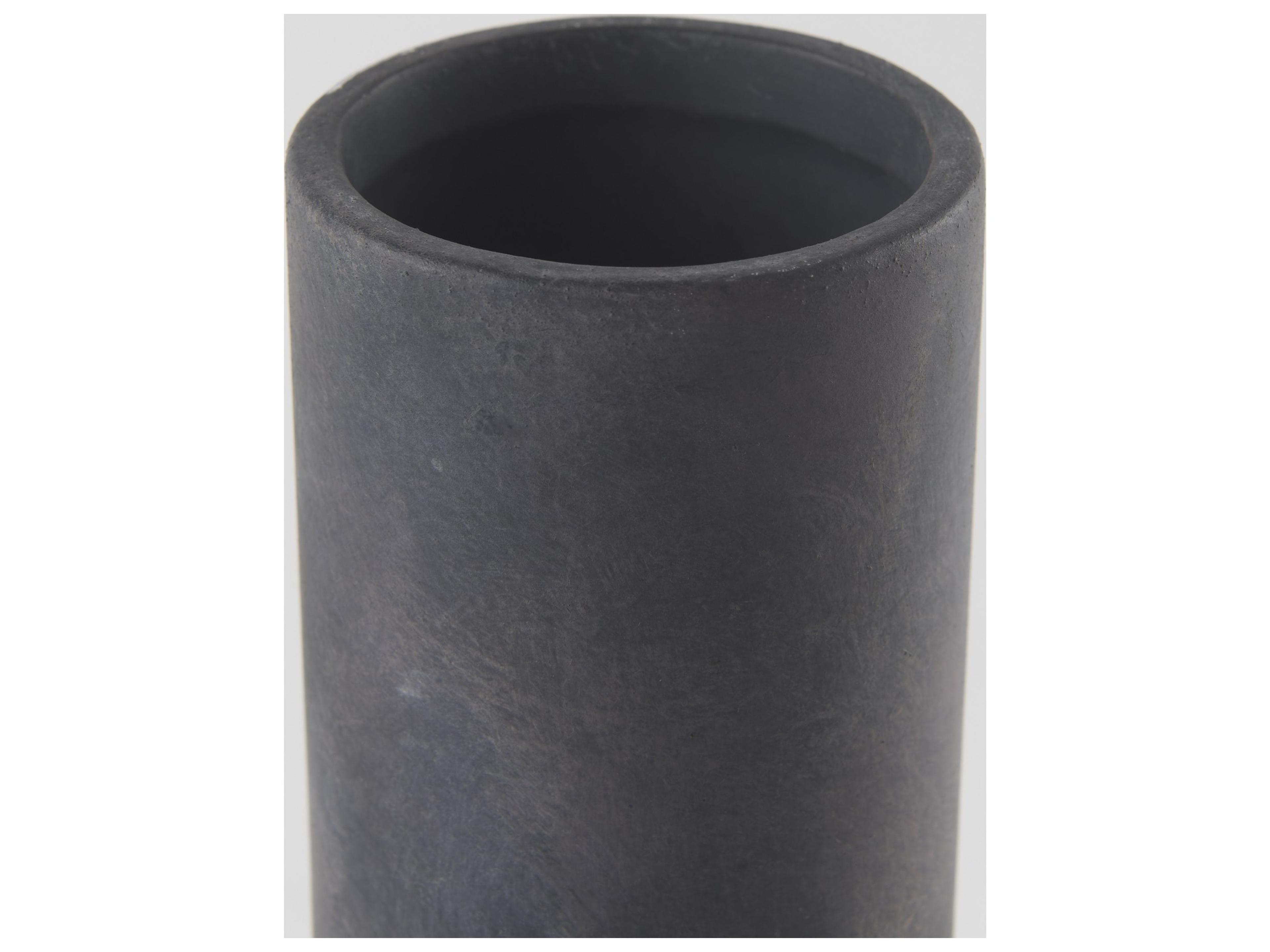 Mercana Esme 7.1L x 7.1W x 15.0H Dark Gray Ceramic Vase