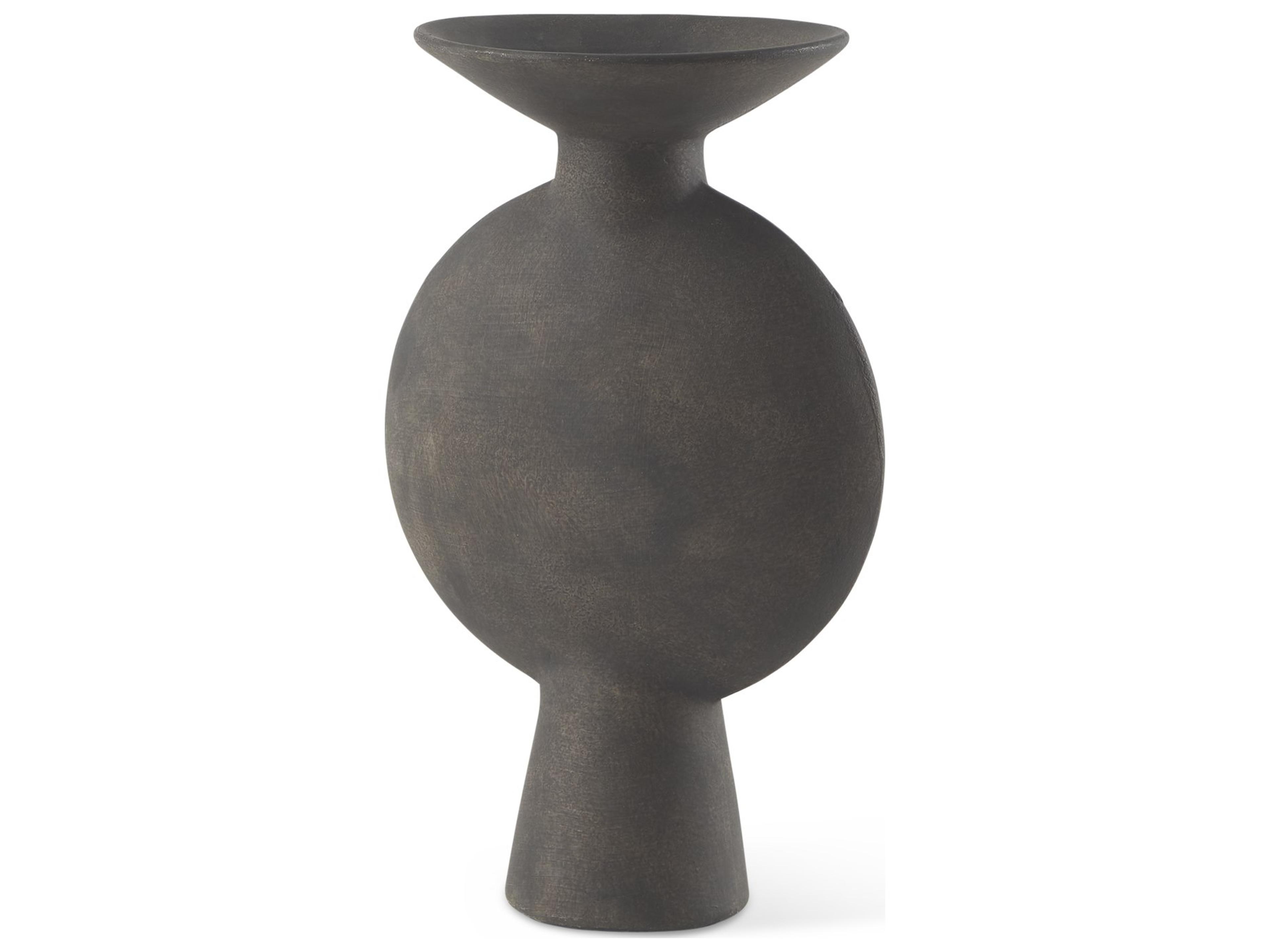 Kaz 6.7L x 5.5W x 11.2H Earthy Brown Ceramic Vase