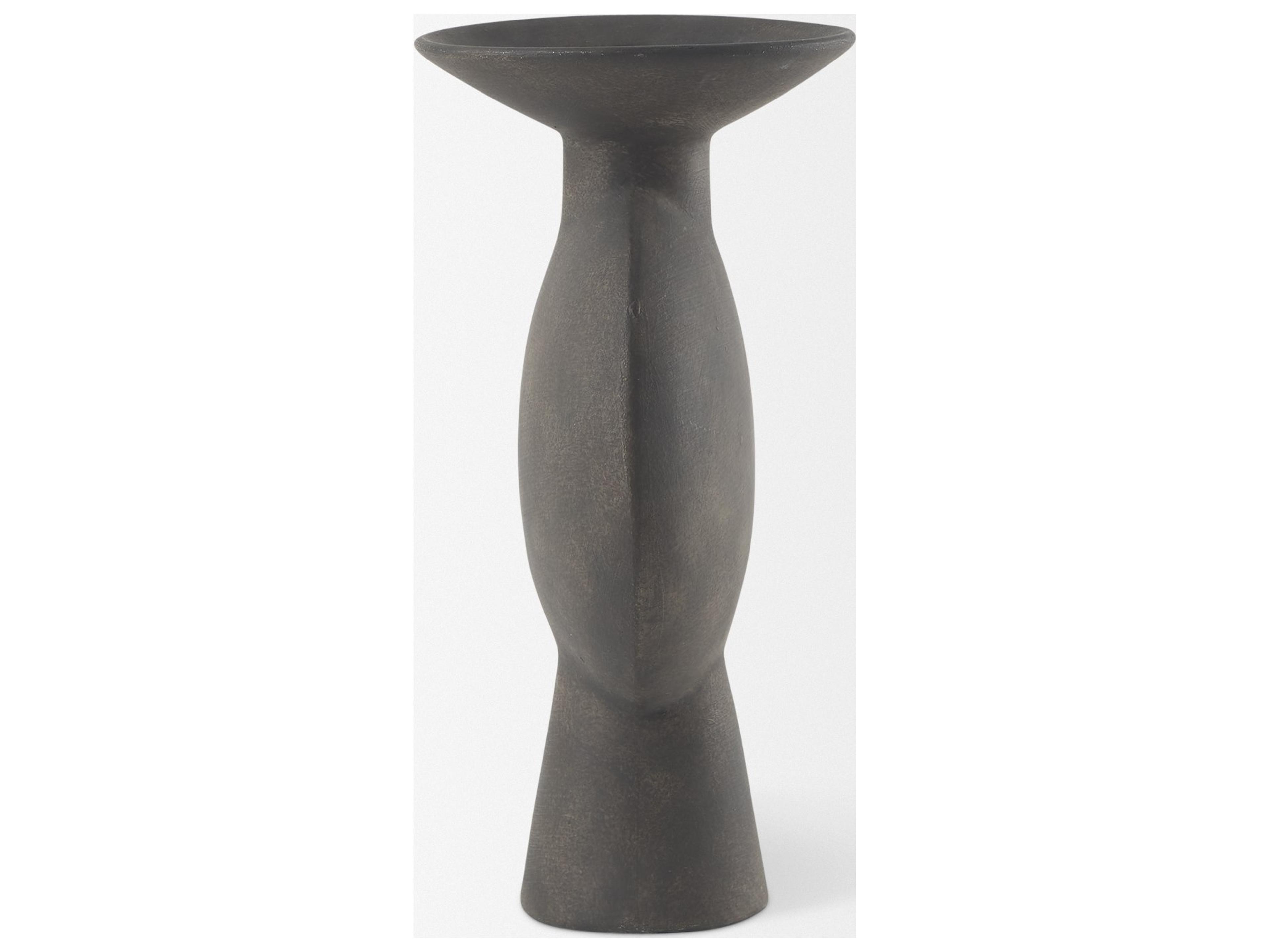 Mercana Kaz 6.7L x 5.5W x 11.2H Earthy Brown Ceramic Vase