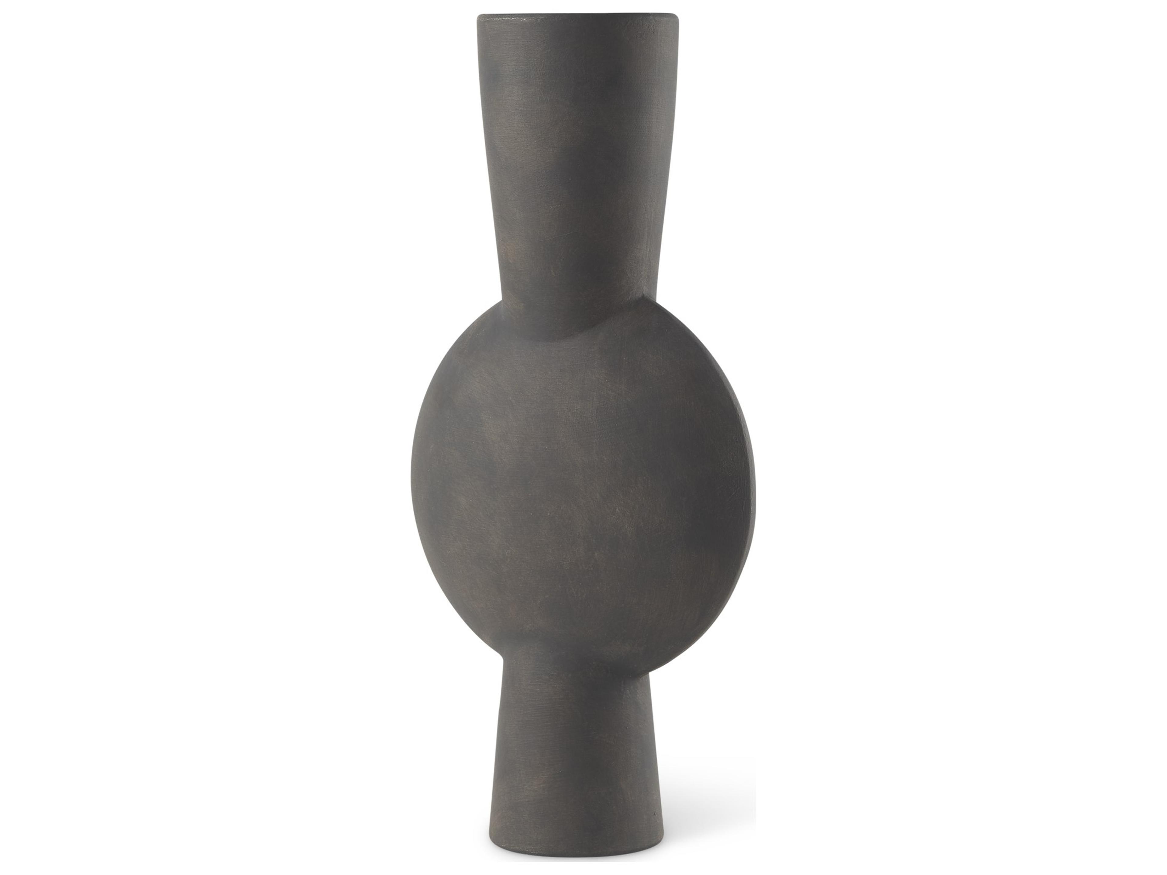 Kaz 8.3L x 3.9W x 16.7H Earthy Brown Ceramic Vase