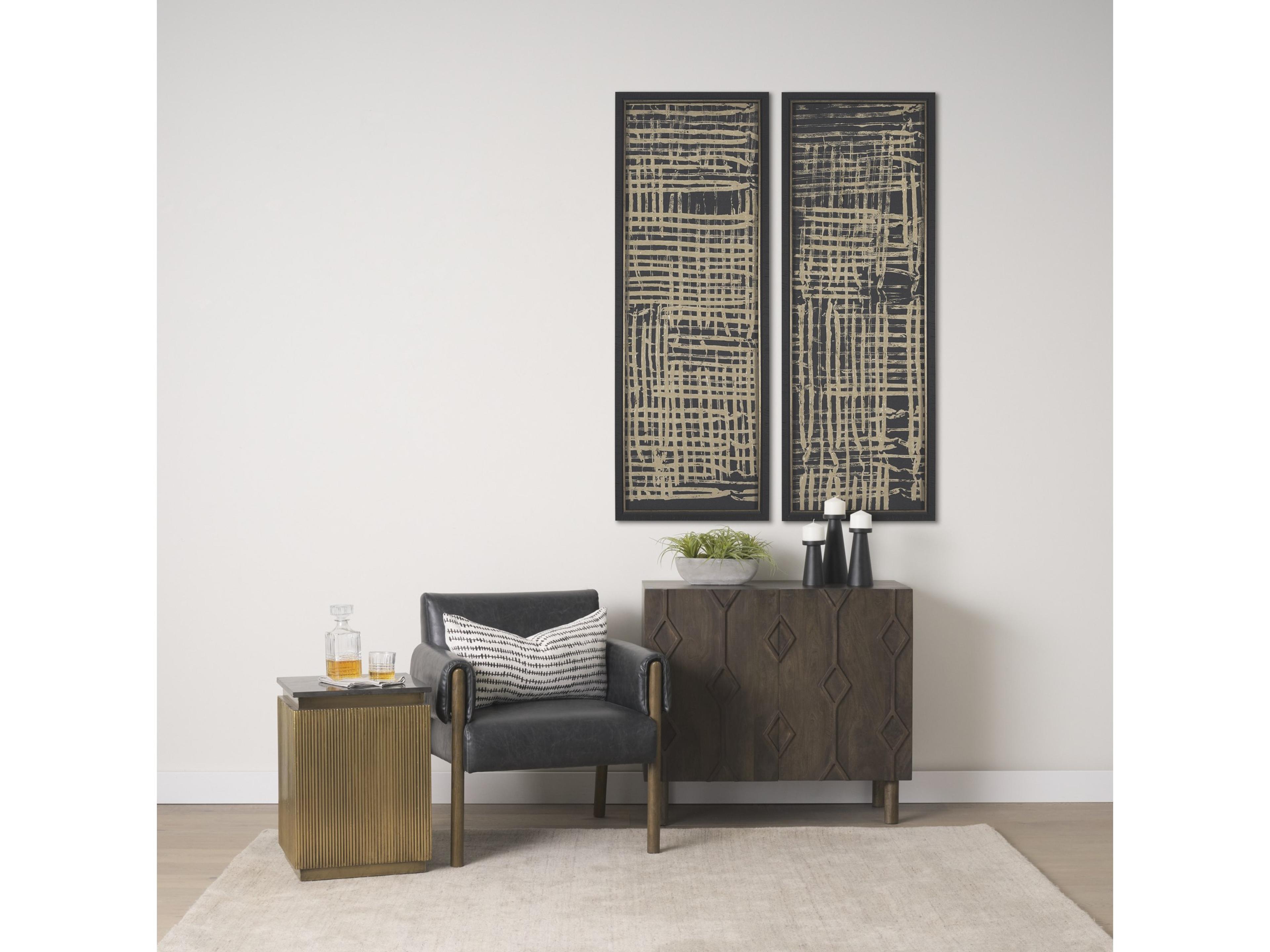 Mercana Ashton Black Faux Leather w/ Dark Brown Wood Accent Chair