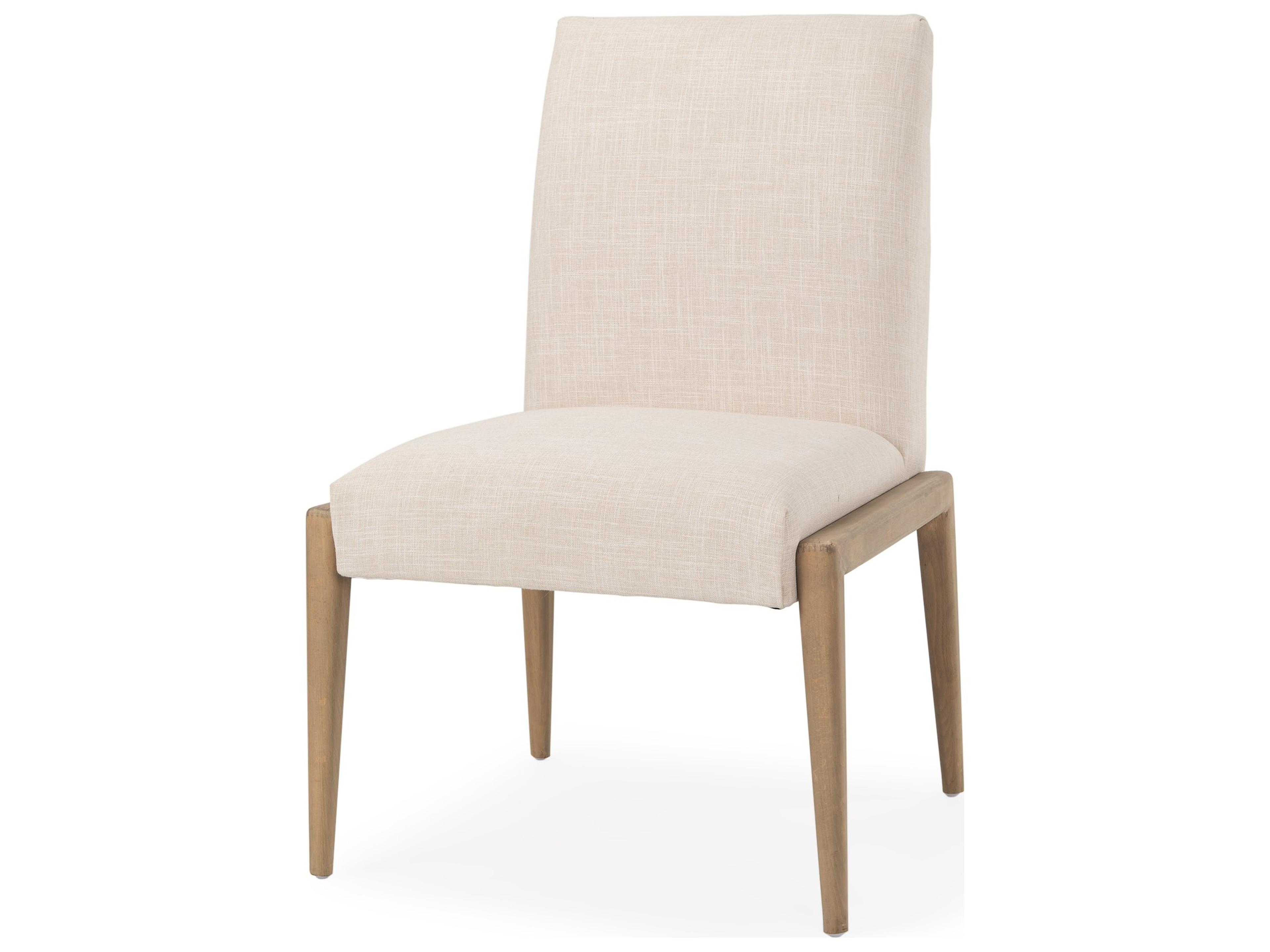 Palisades Cream Upholstery w/ Solid Wood Armless Dining Chair