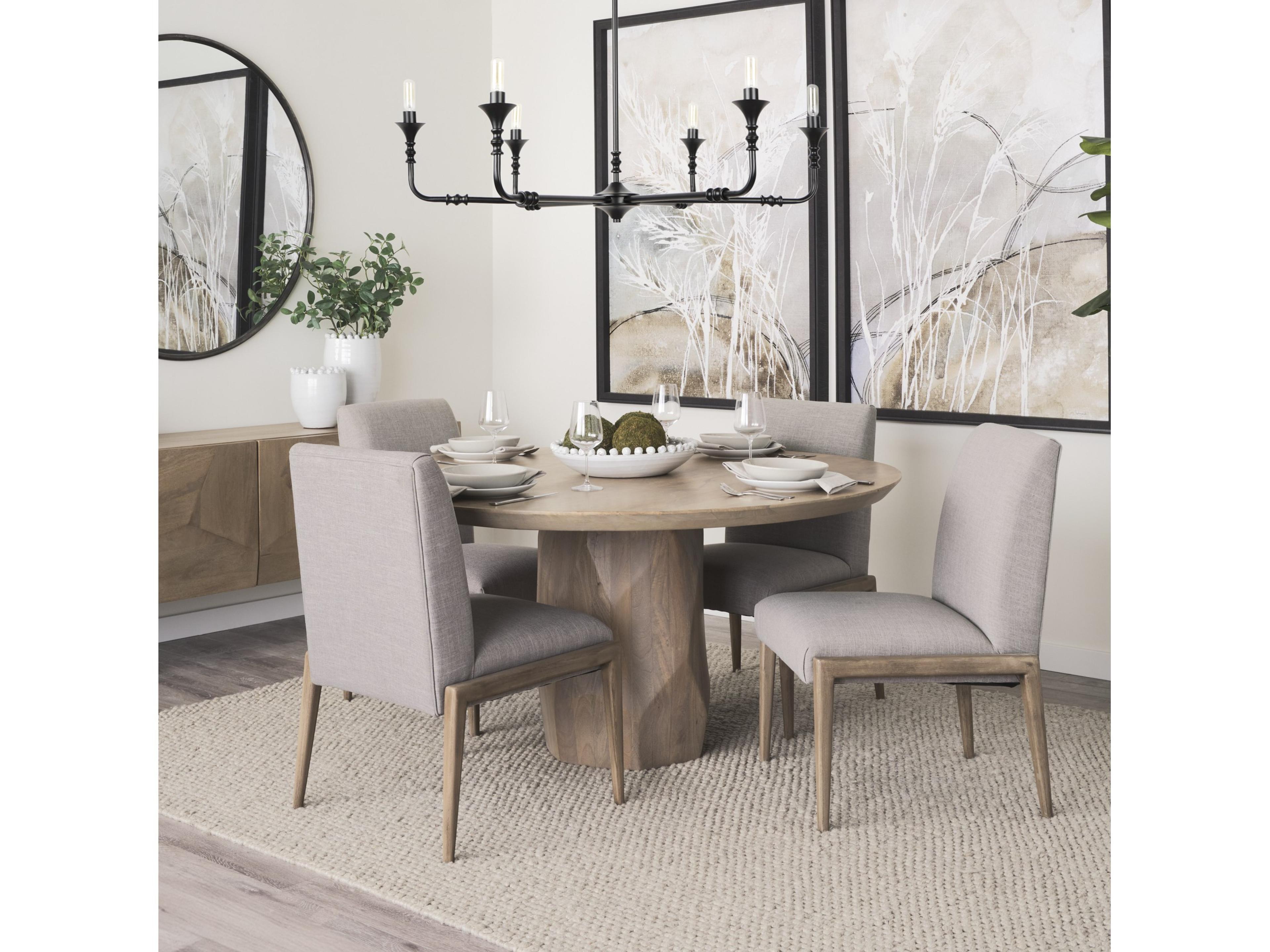 Mercana Palisades Gray Upholstery w/ Solid Wood Armless Dining Chair