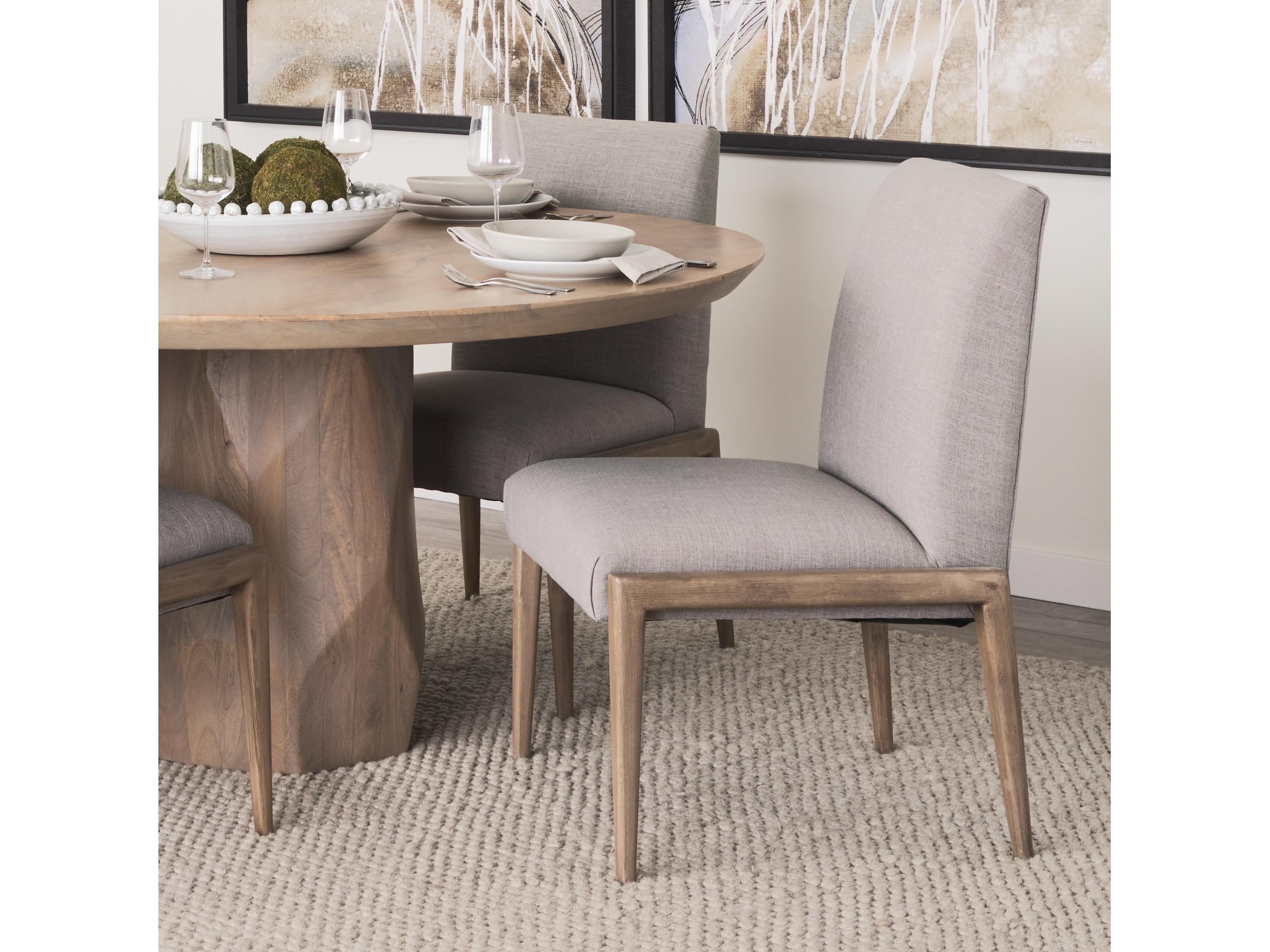 Mercana Palisades Gray Upholstery w/ Solid Wood Armless Dining Chair