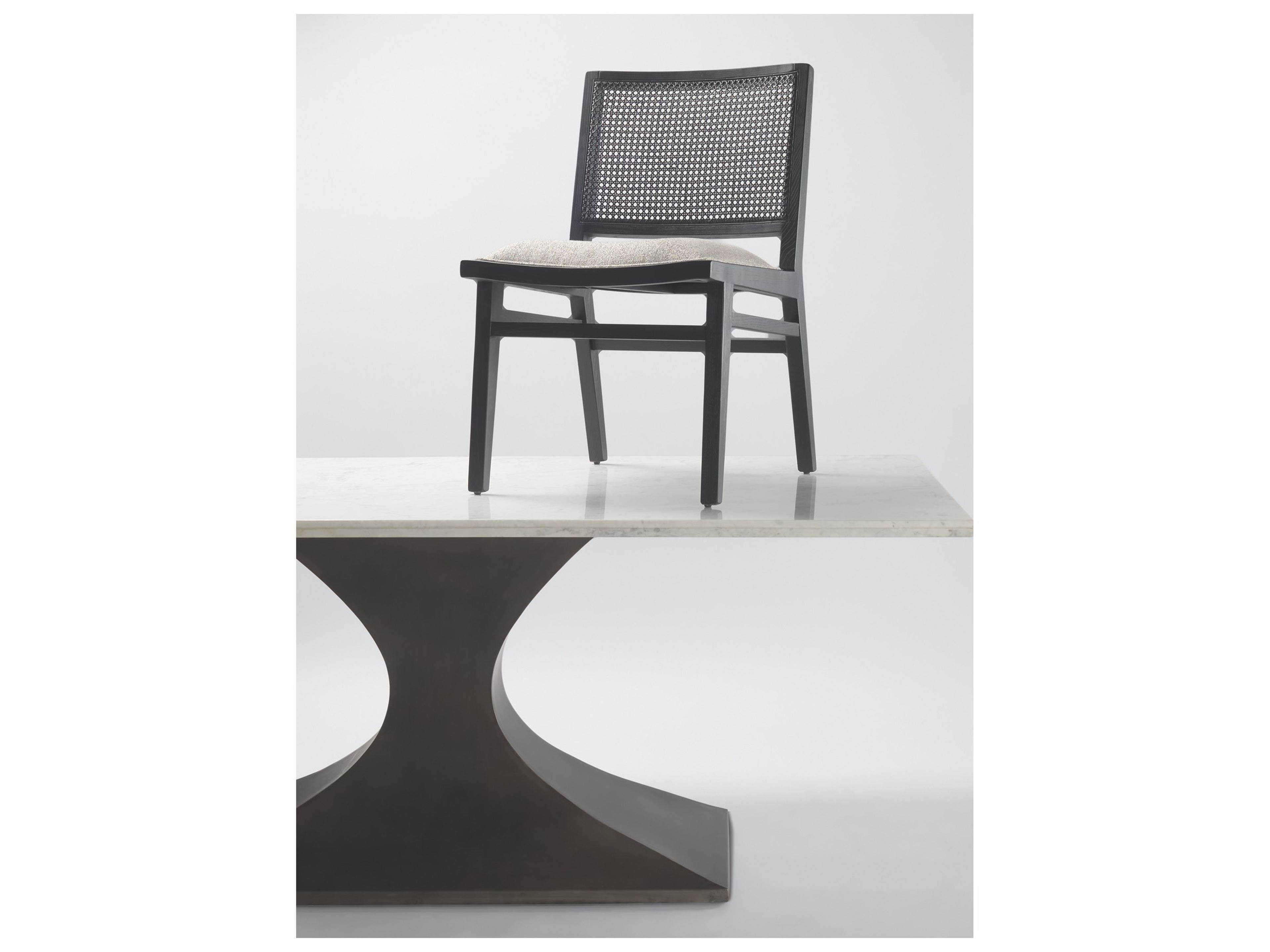 Mercana Wynn 20.5L x 24.6W x 34.1H Beige Fabric W/Black Wood Dining Chair