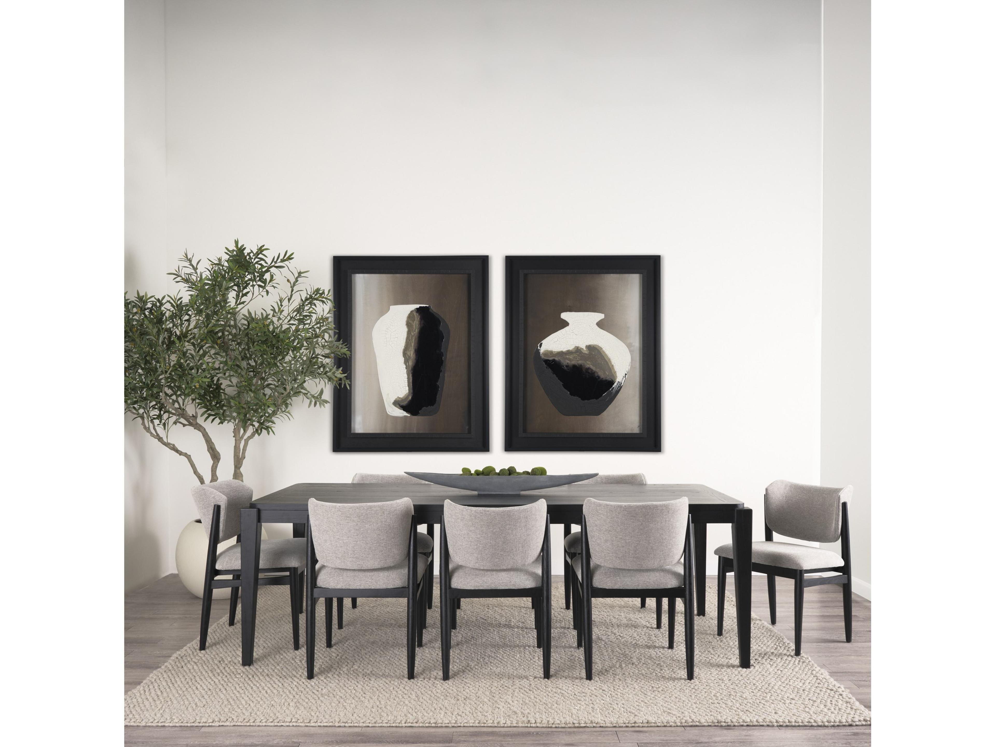 Mercana Cline  20.9L x 23.0W x 31.9H Gray Fabric W/Black Wood Dining Chair