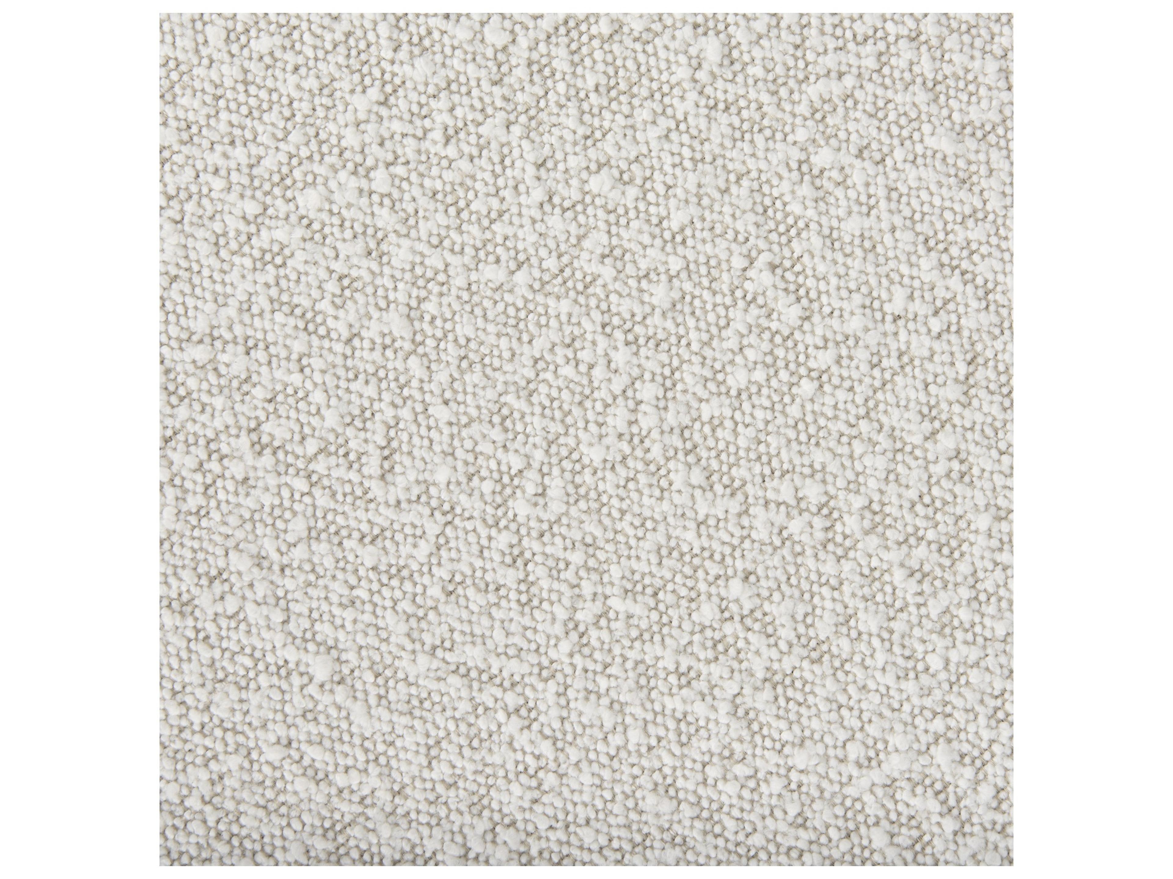 Mercana Amelia 35.8L x 35.8W x 17.5H Cream Boucle W/Black Metal Upholstered Ottoman