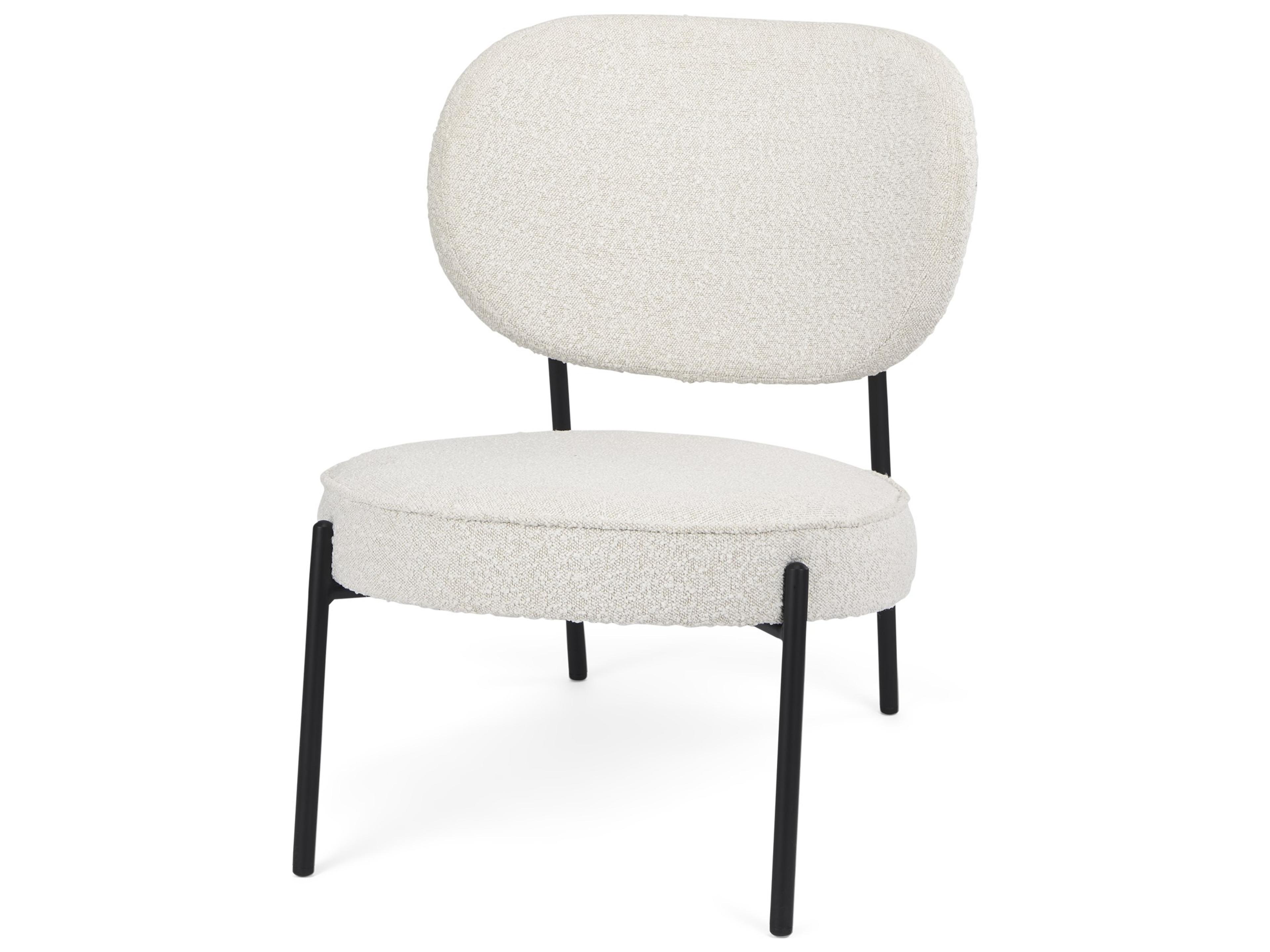 Amelia Cream Boucle W/Black Metal Upholstered Accent Chair 21.3L x 21.3W x 30.3H