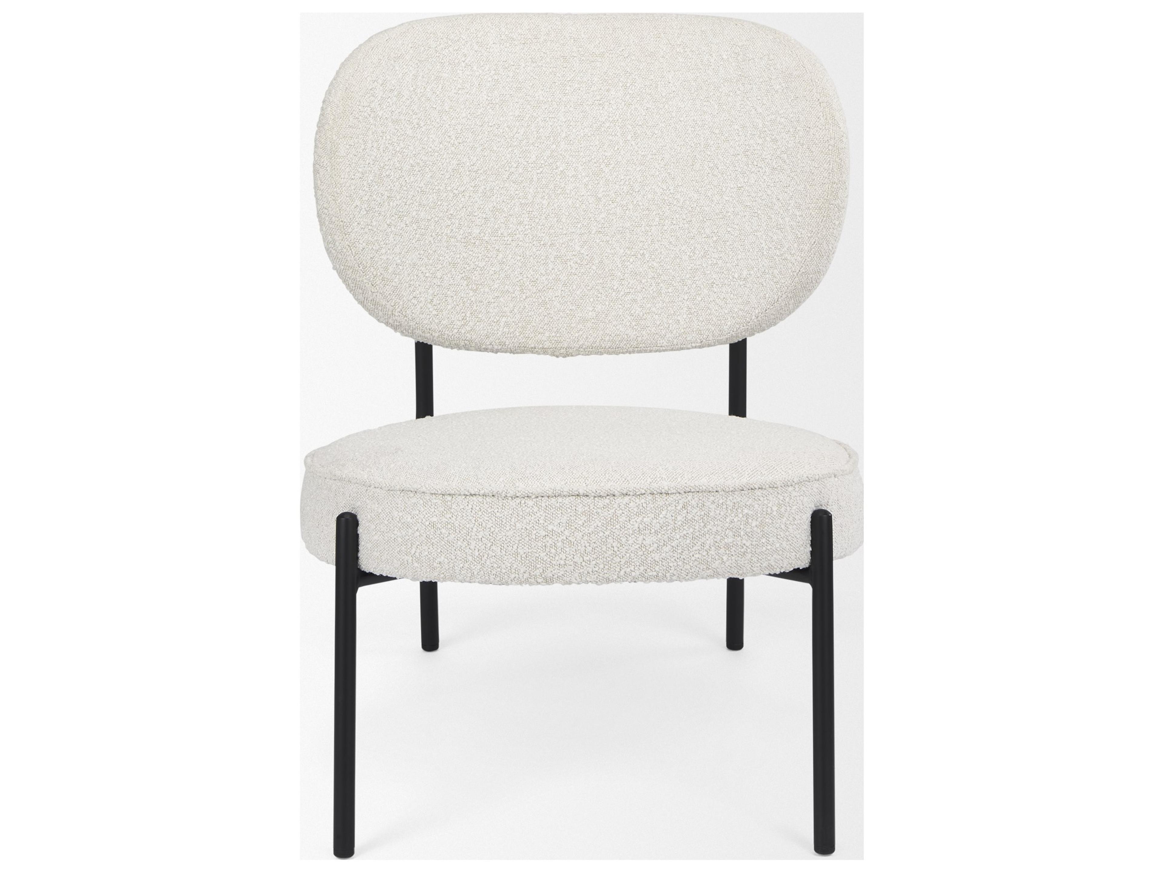 Mercana Amelia Cream Boucle W/Black Metal Upholstered Accent Chair 21.3L x 21.3W x 30.3H