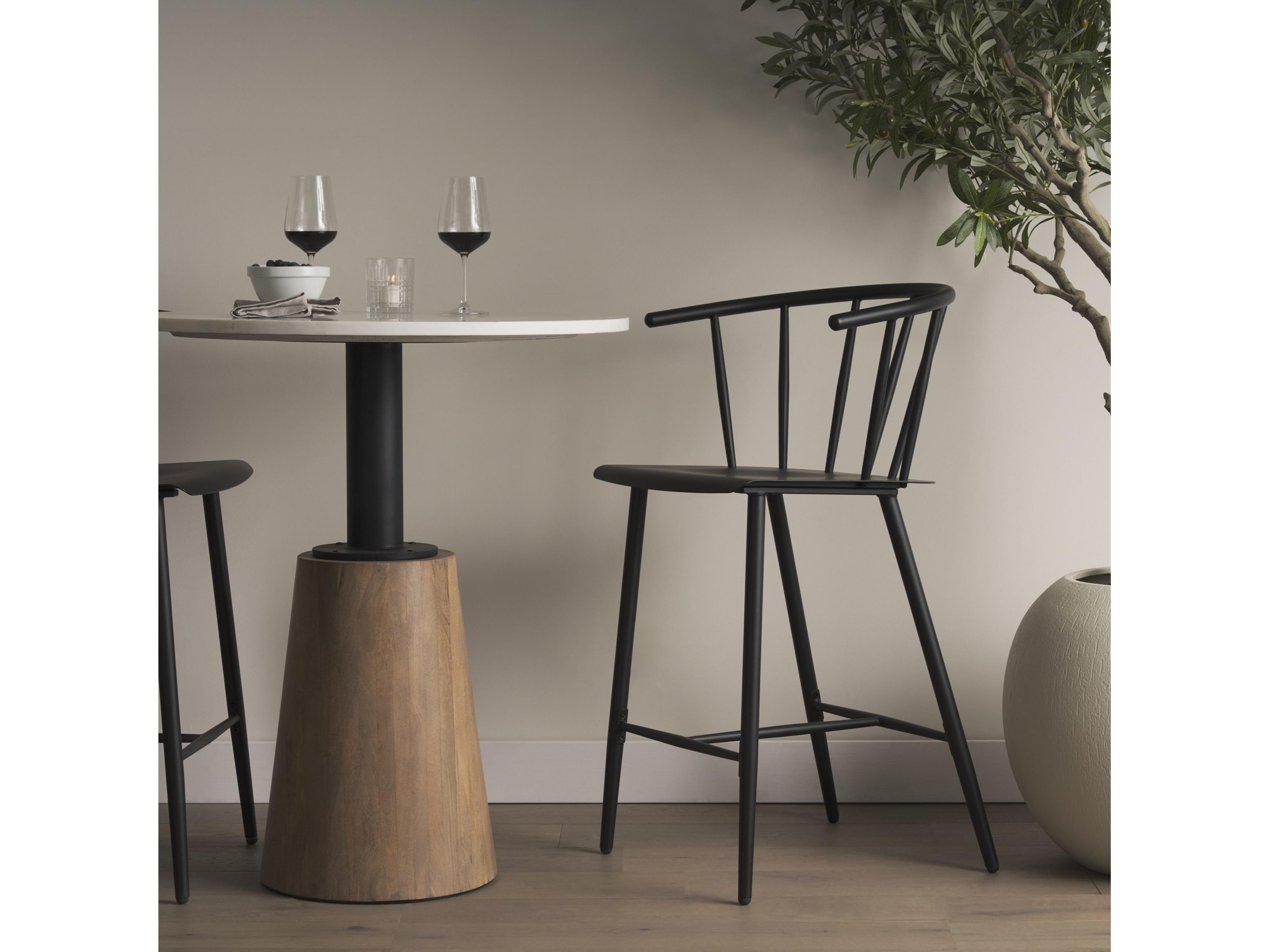 Mercana Colin Black Metal Counter Stool