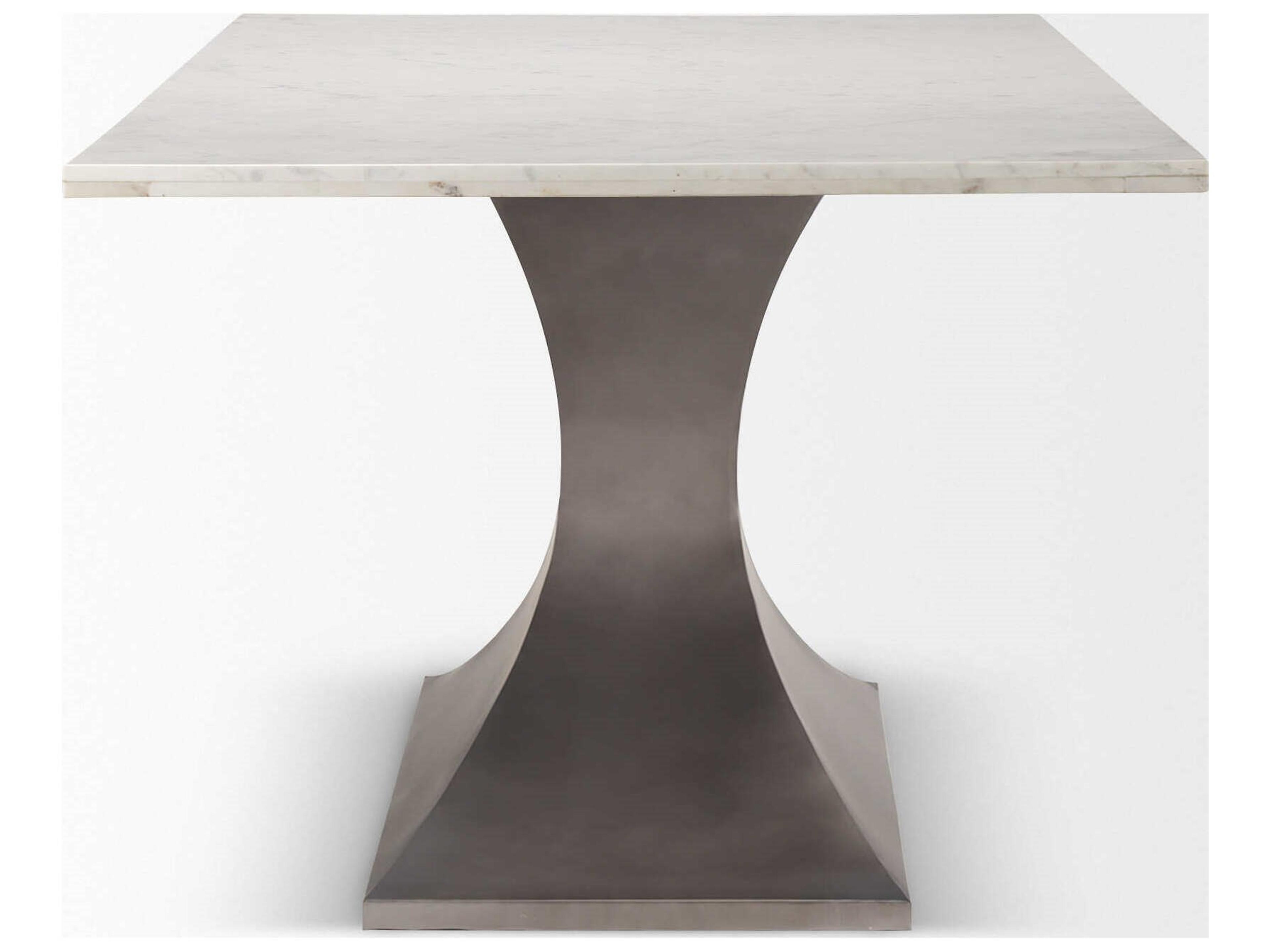 Mercana Maxton 79.0L x 39.0W x 30.0H Marble Top w/ Gunmetal Base Dining Table