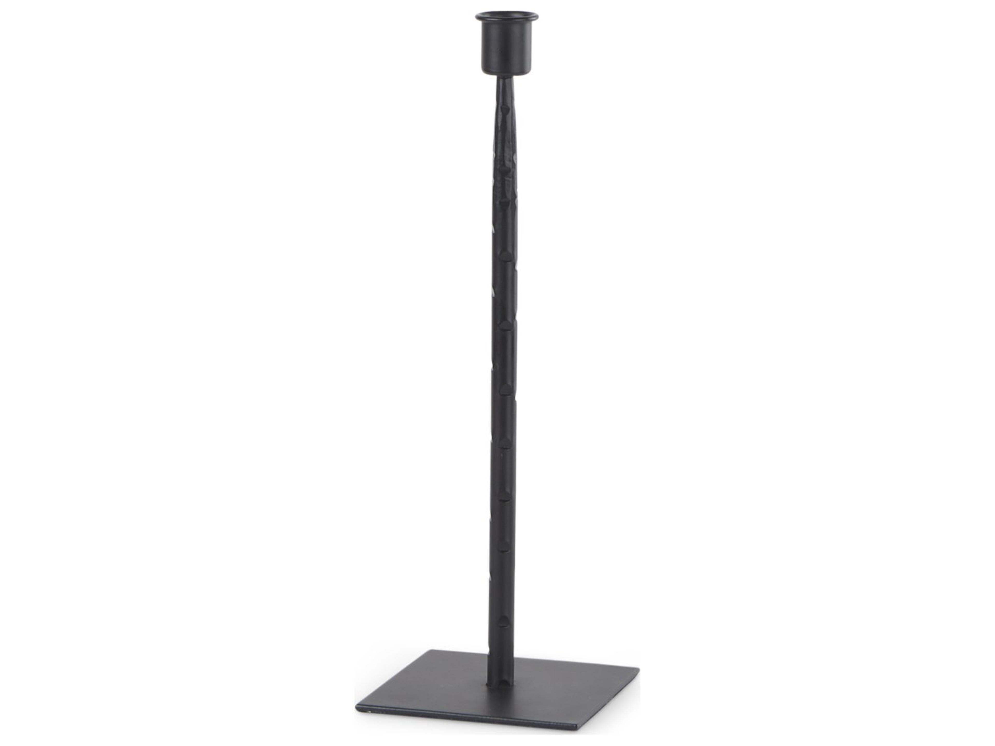 Porter 4.5L x 4.5W x 12.0H Small Black Iron Candle Holder