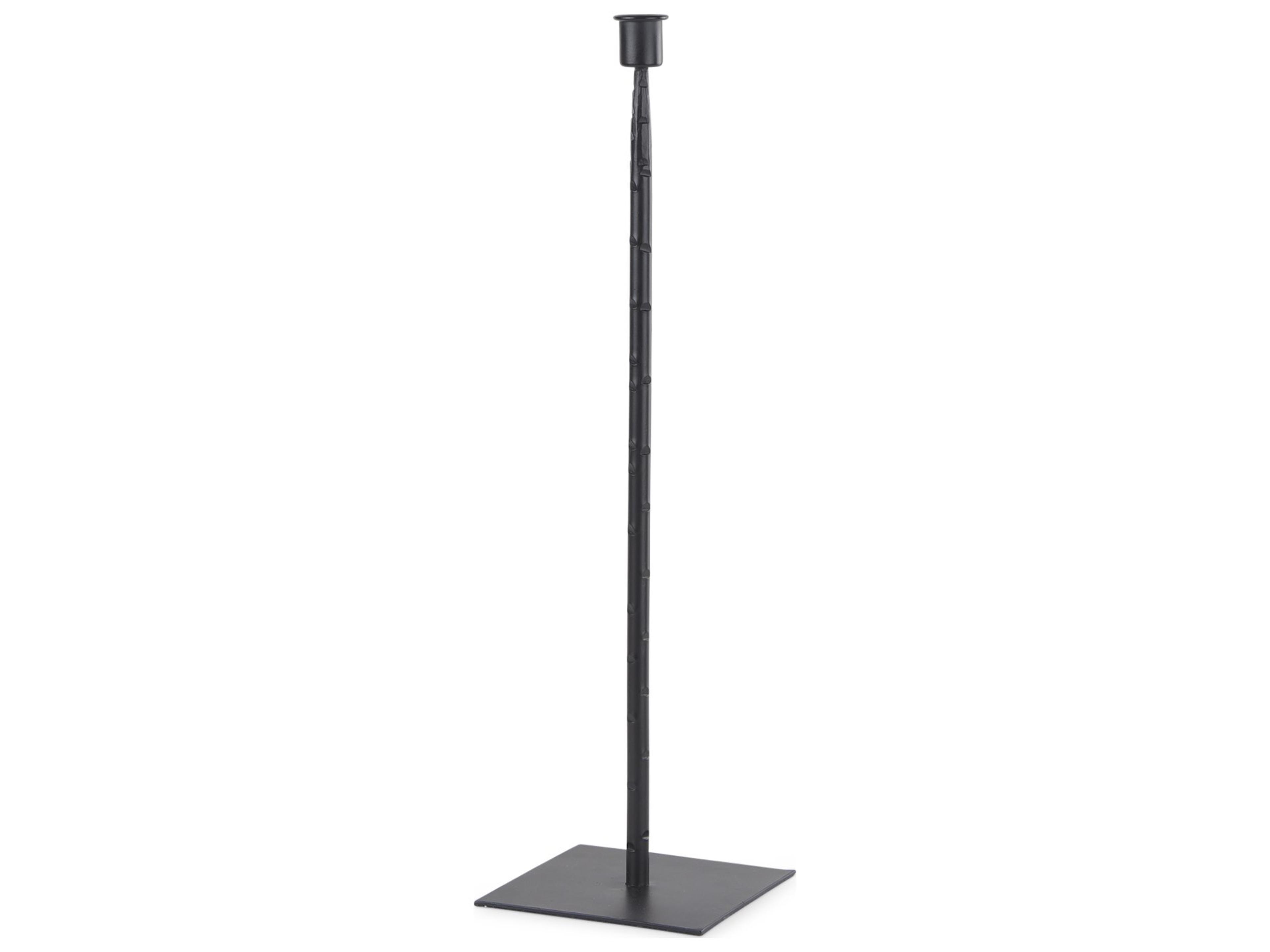 Porter 5.0L x 5.0W x 18.0H Medium Black Iron Candle Holder