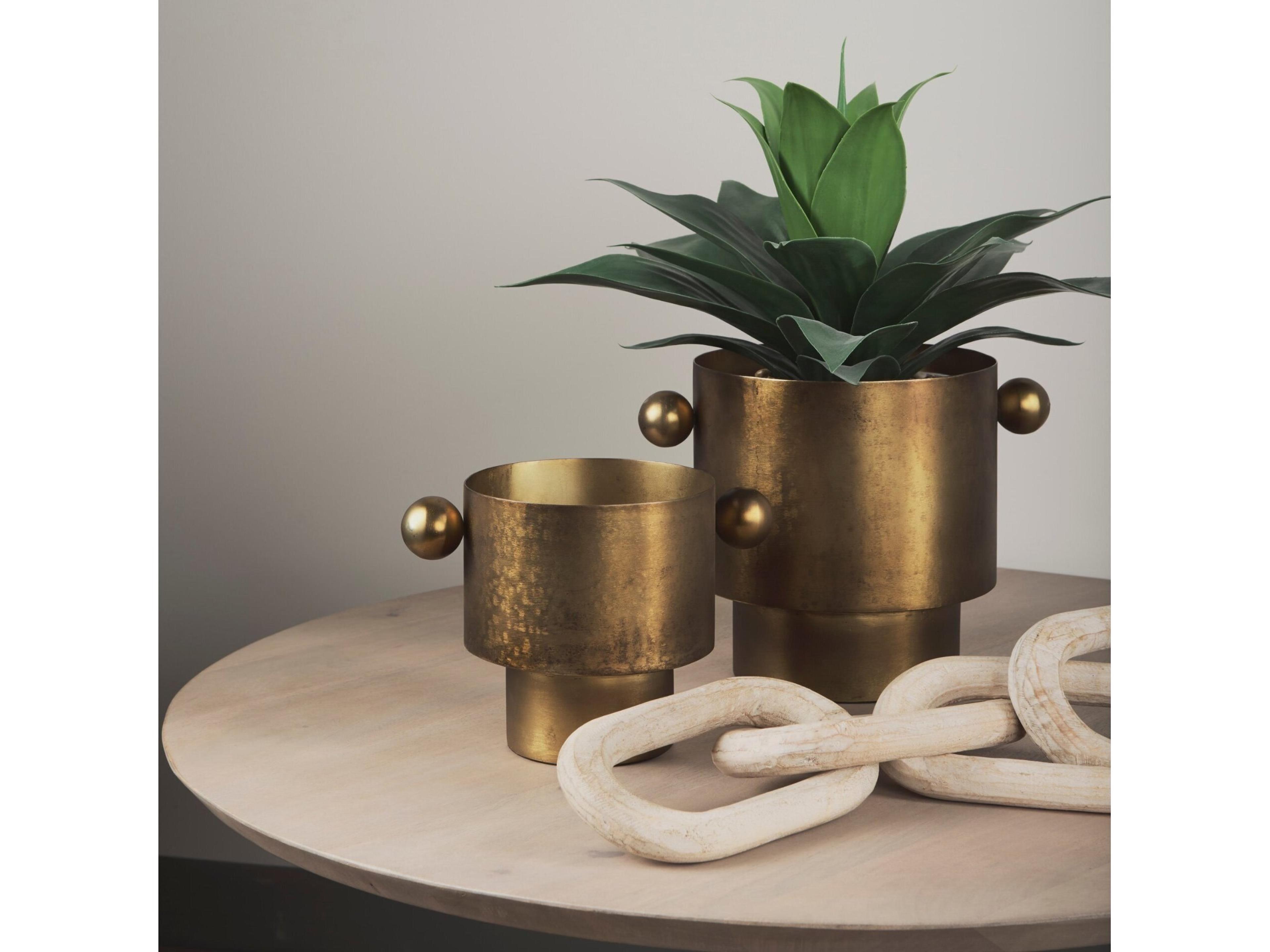 Mercana Juno 8.5H Large Gold Iron Vase