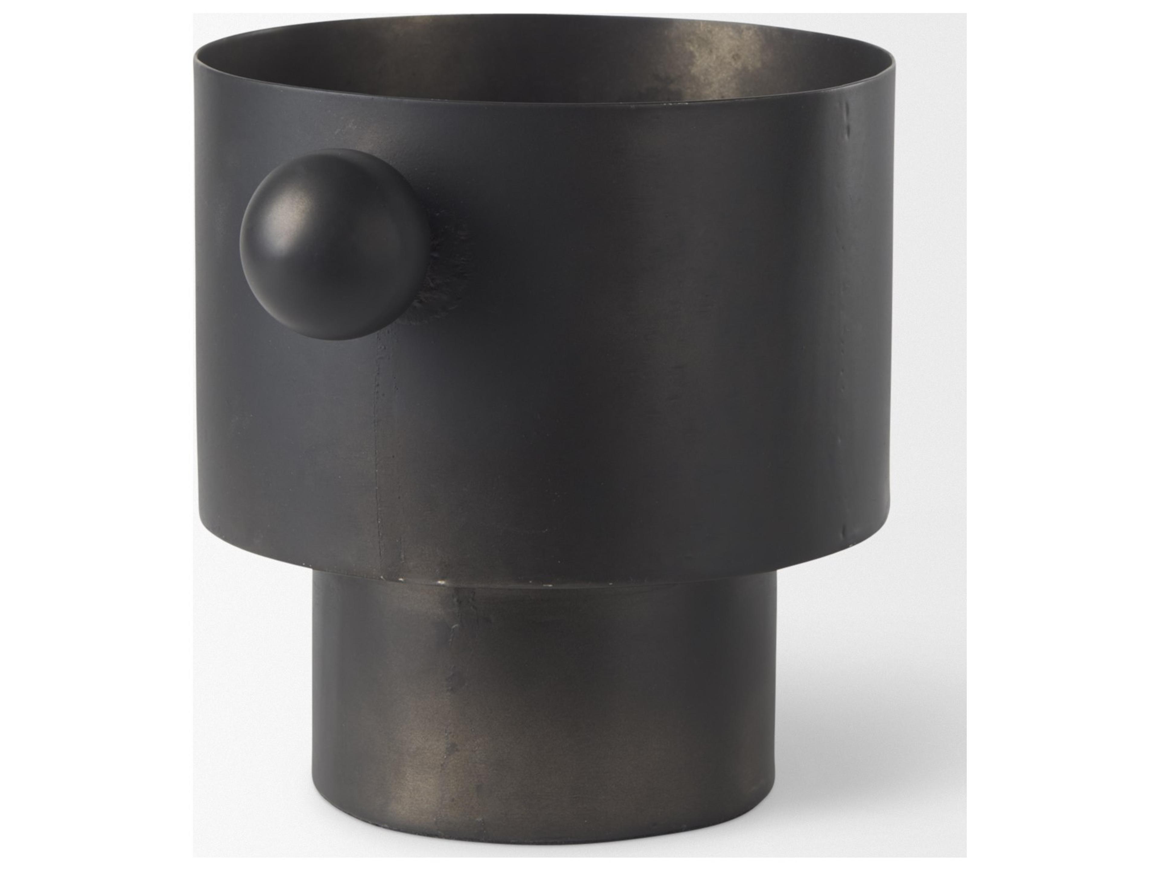 Mercana Juno 6.5H Medium Black Iron Vase