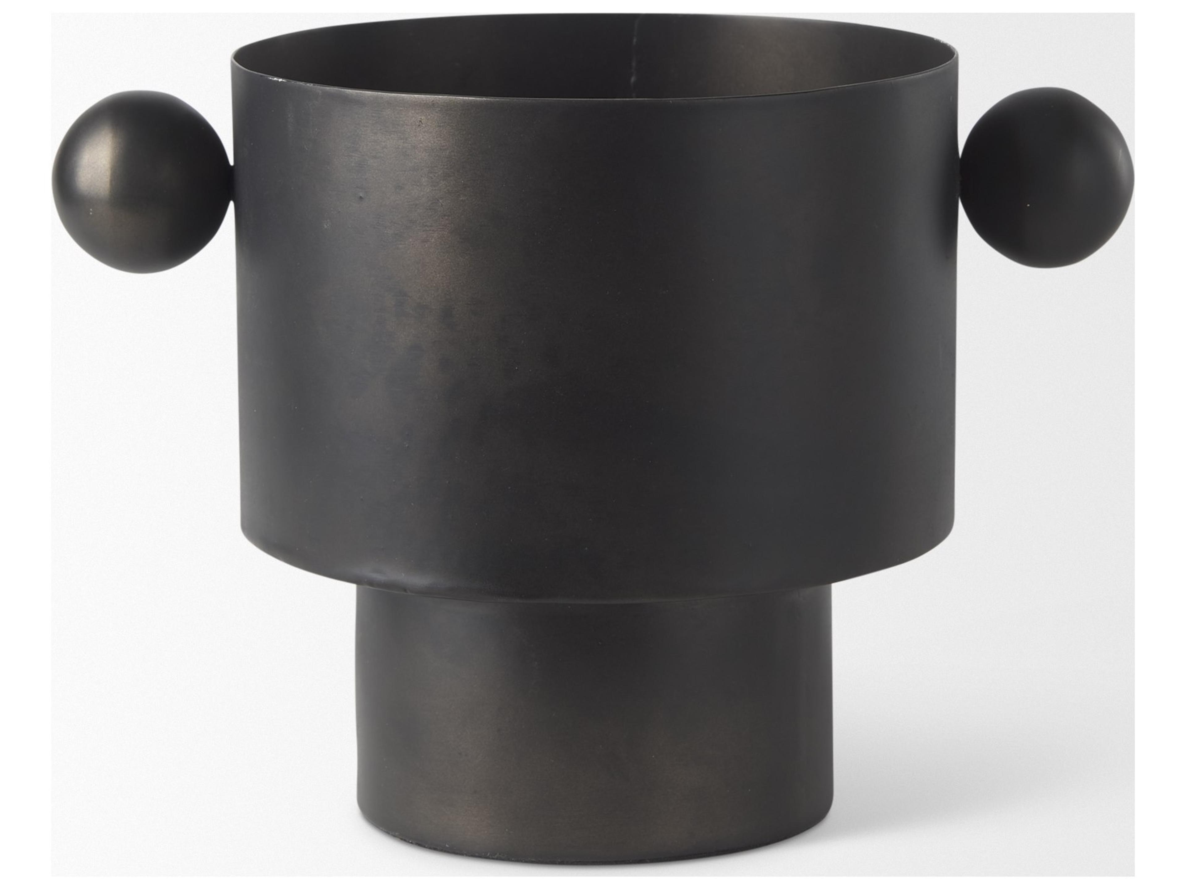 Mercana Juno 6.5H Medium Black Iron Vase
