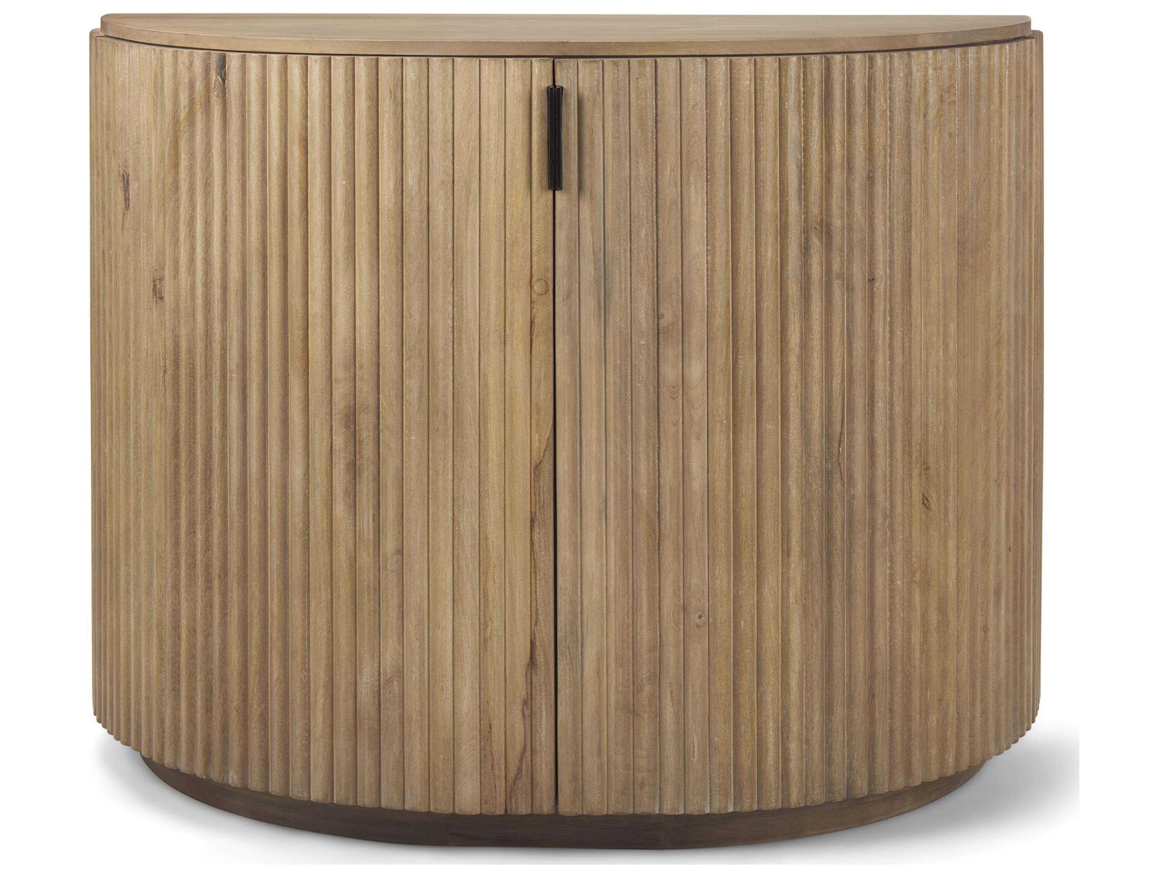 Mercana Terra Fluted Light Brown Wood 2-Door Accent Cabinet