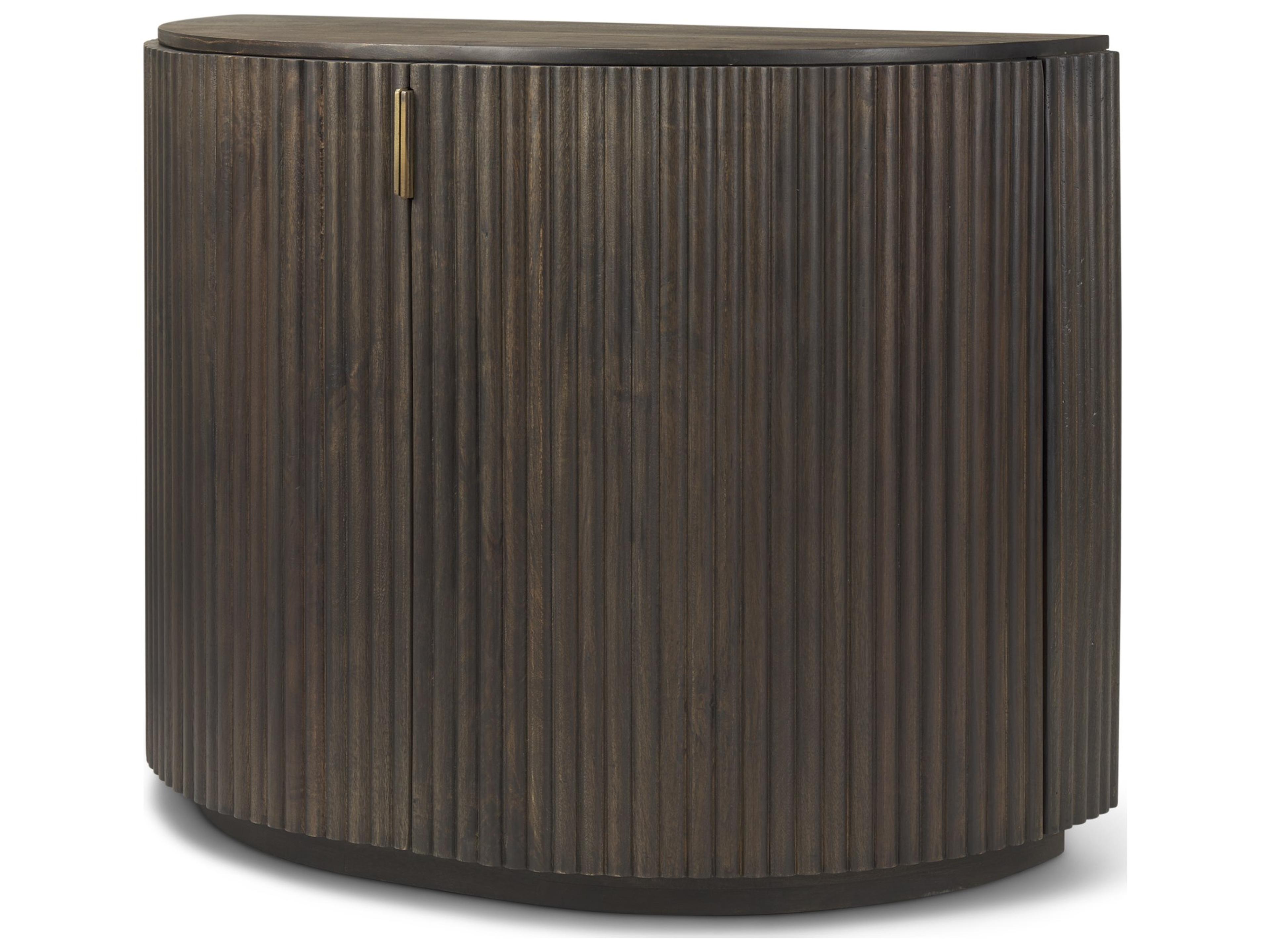 Terra Fluted Dark Brown 2-Door Accent Cabinet