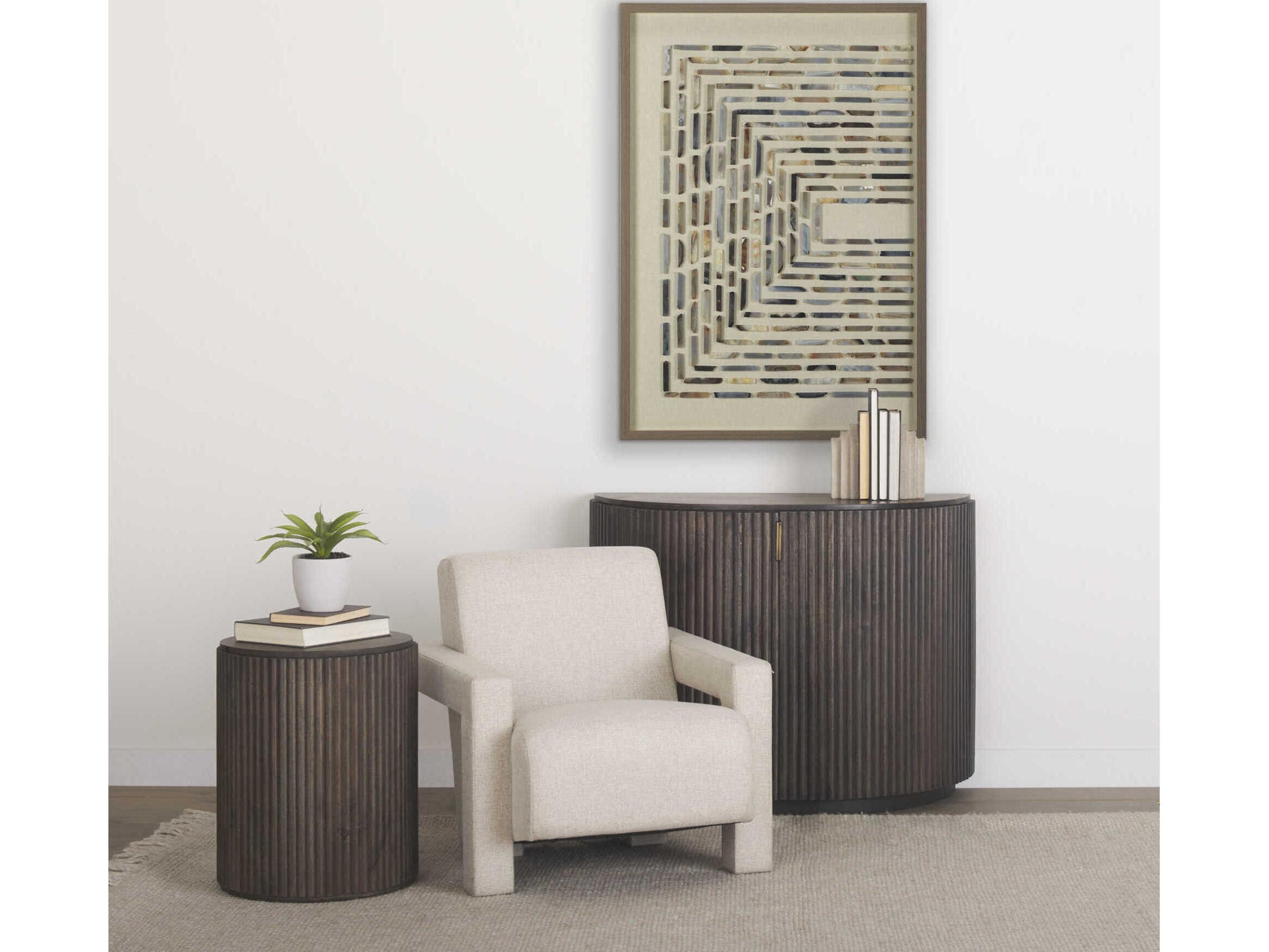 Mercana Terra Fluted Dark Brown 2-Door Accent Cabinet