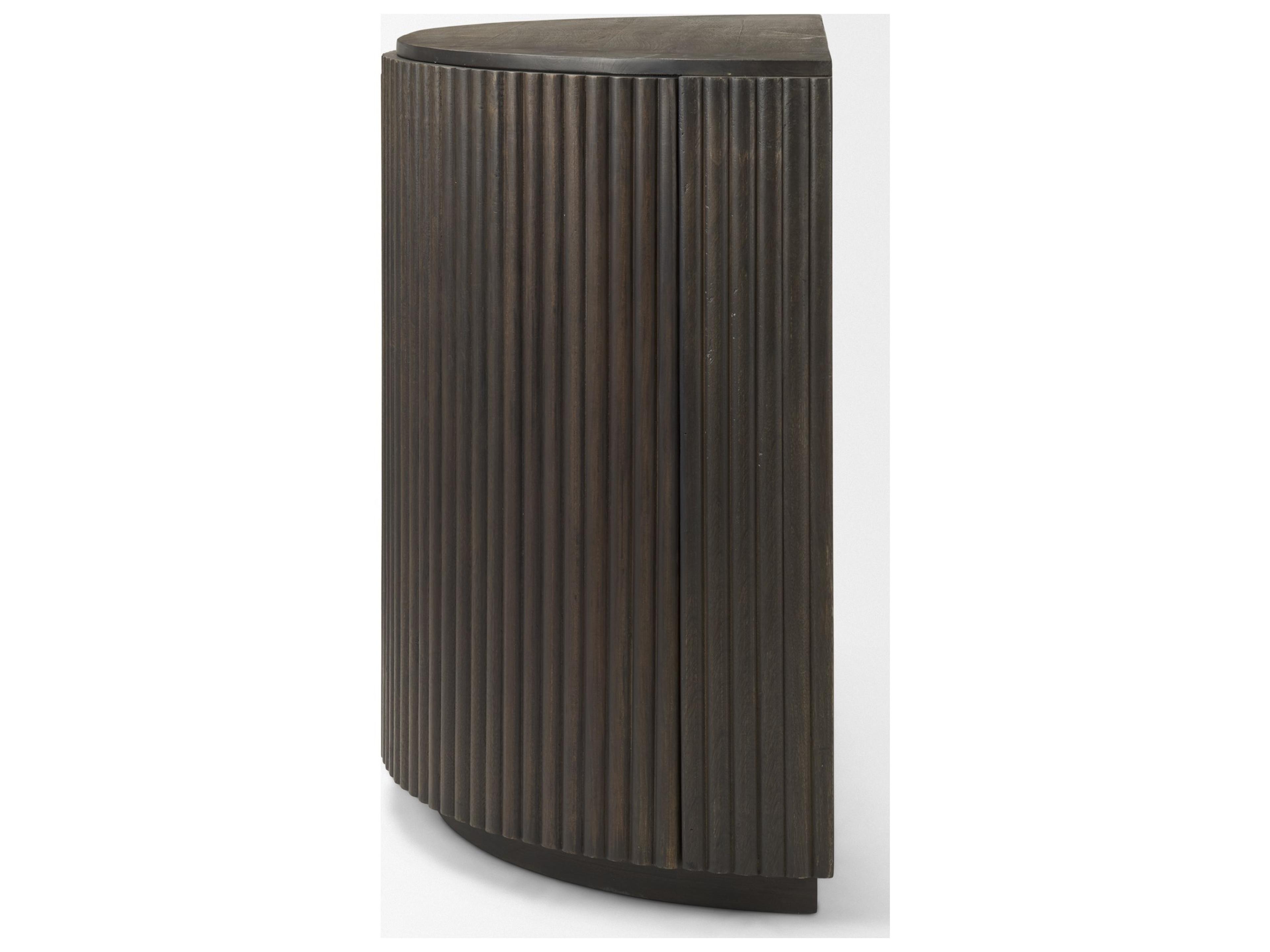 Mercana Terra Fluted Dark Brown 2-Door Accent Cabinet