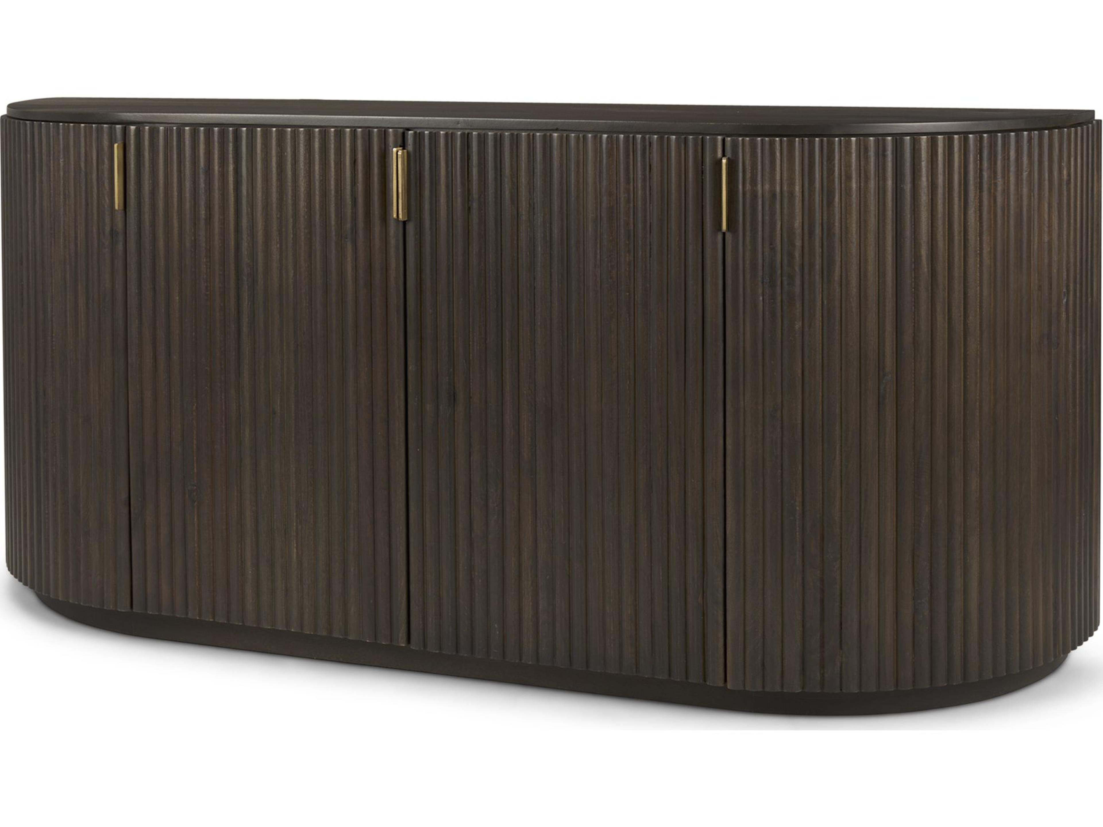 Terra 72L x 18W x 32H Dark Brown Wood Fluted Sideboard