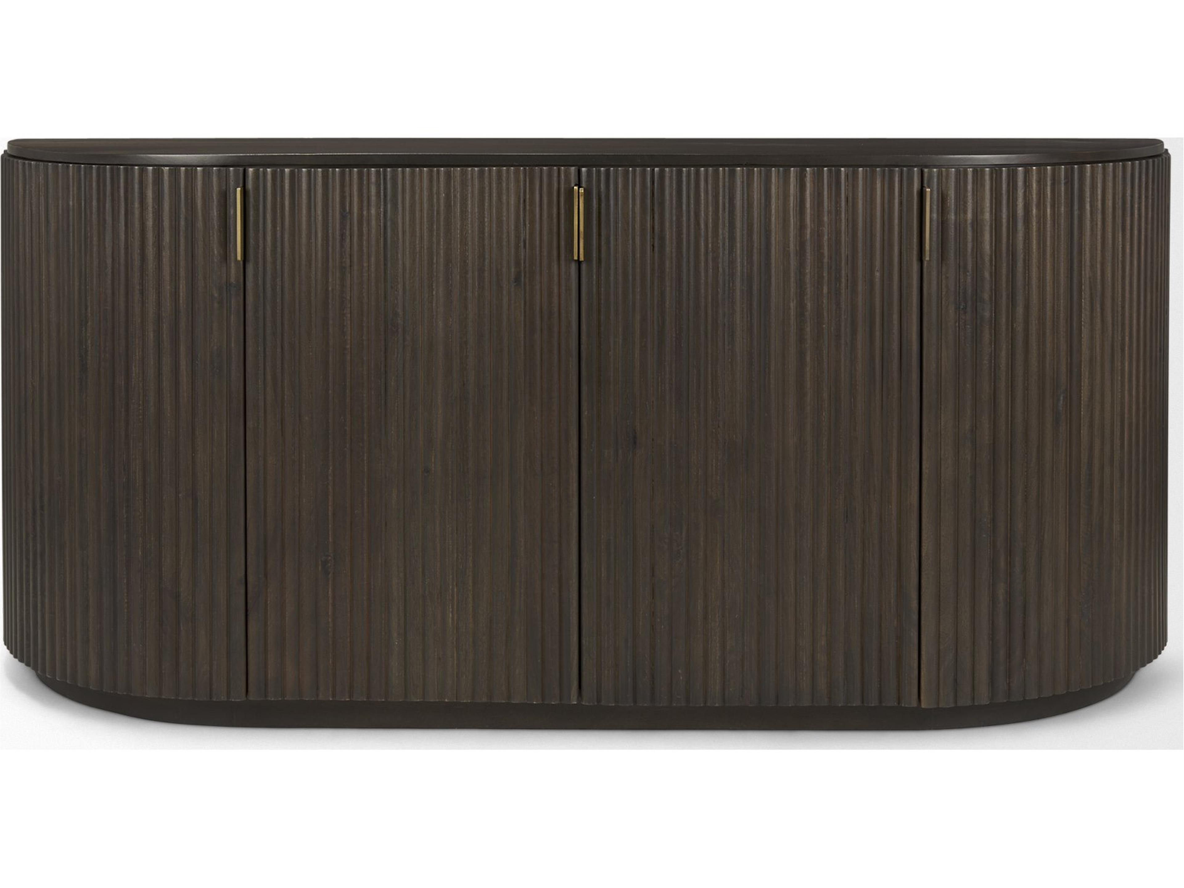 Mercana Terra 72L x 18W x 32H Dark Brown Wood Fluted Sideboard