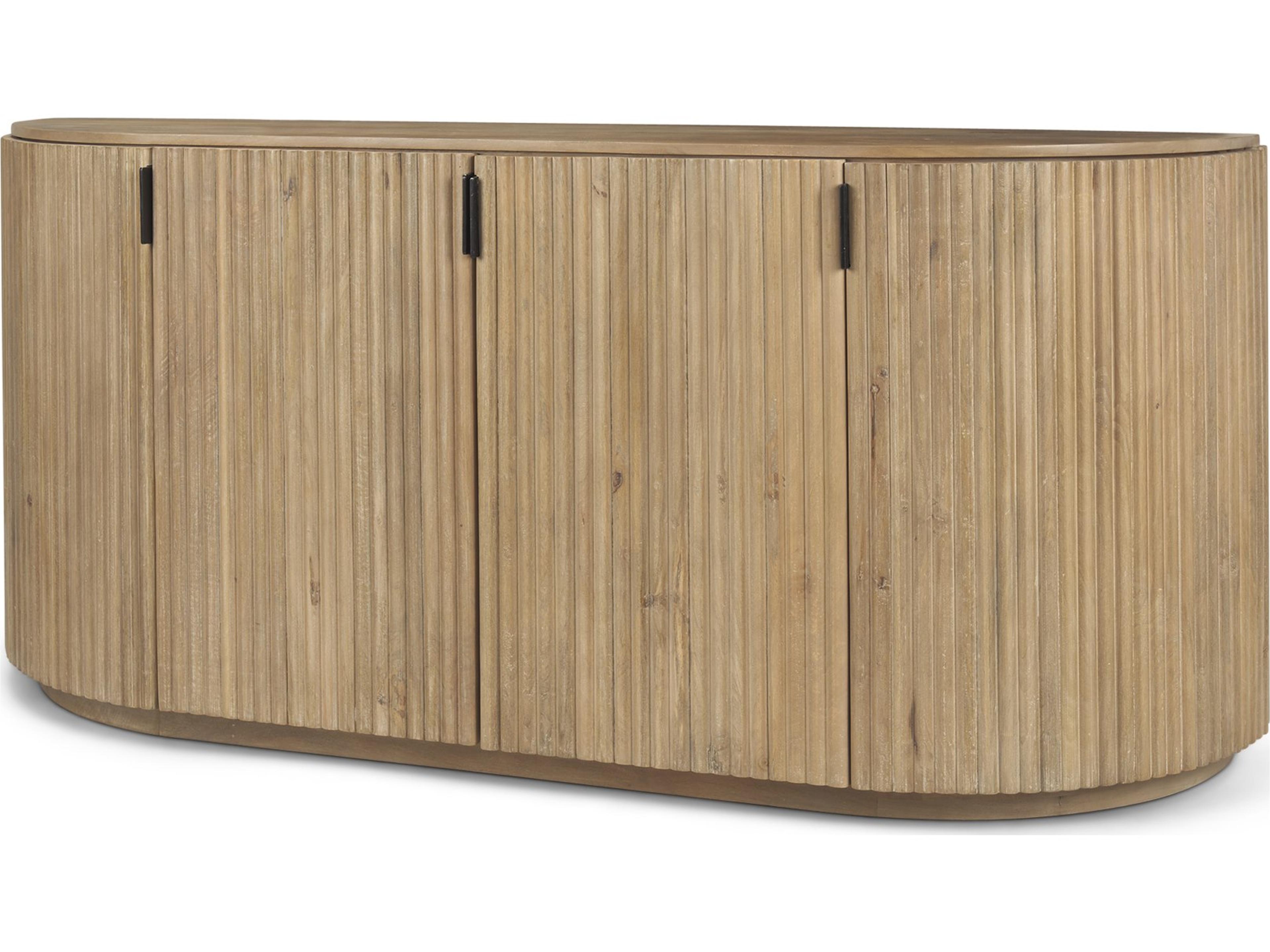 Terra Light Brown Wood Fluted Sideboard