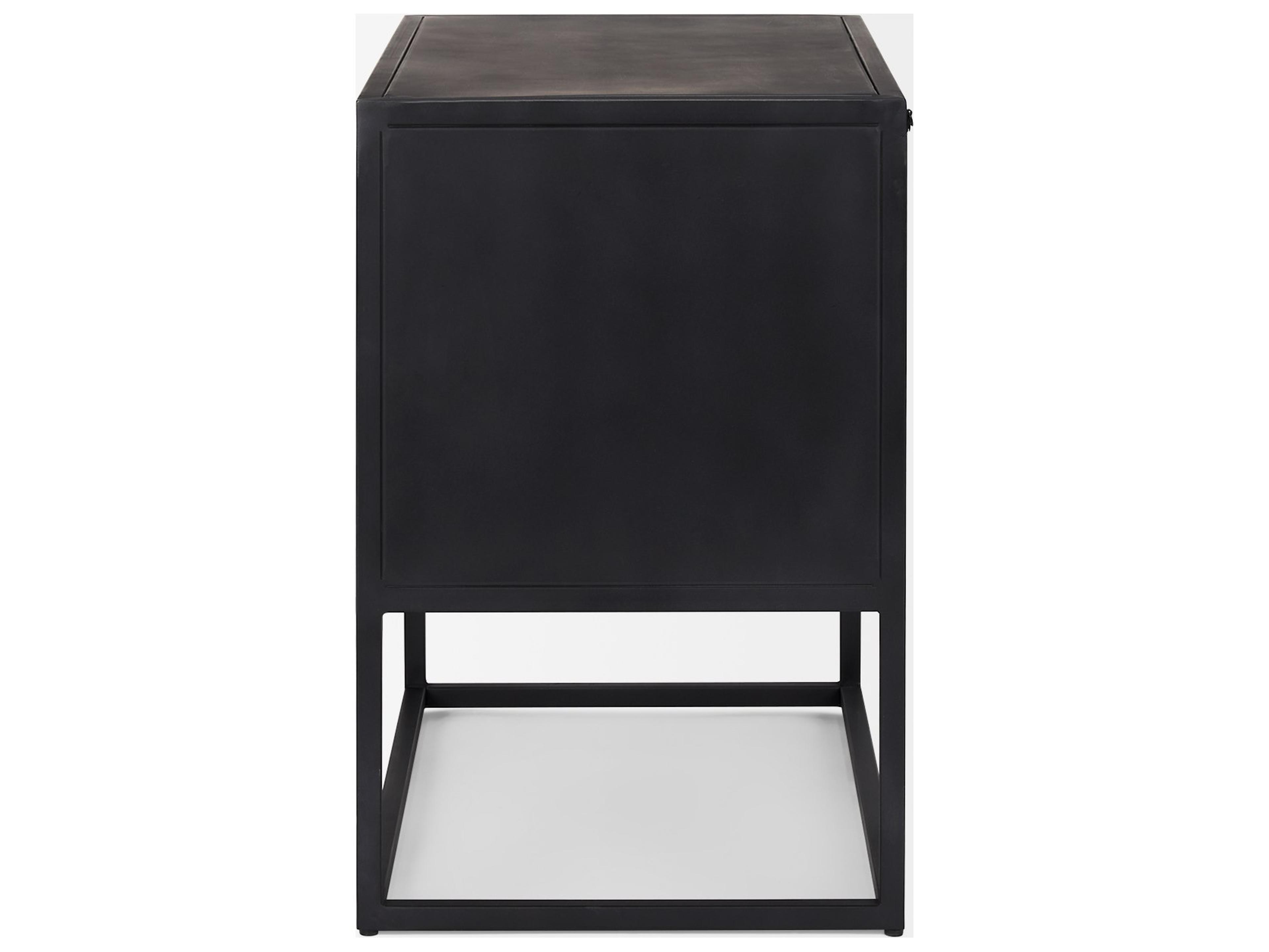 Mercana Sloan Black Wood W/Black Metal Frame Side Table