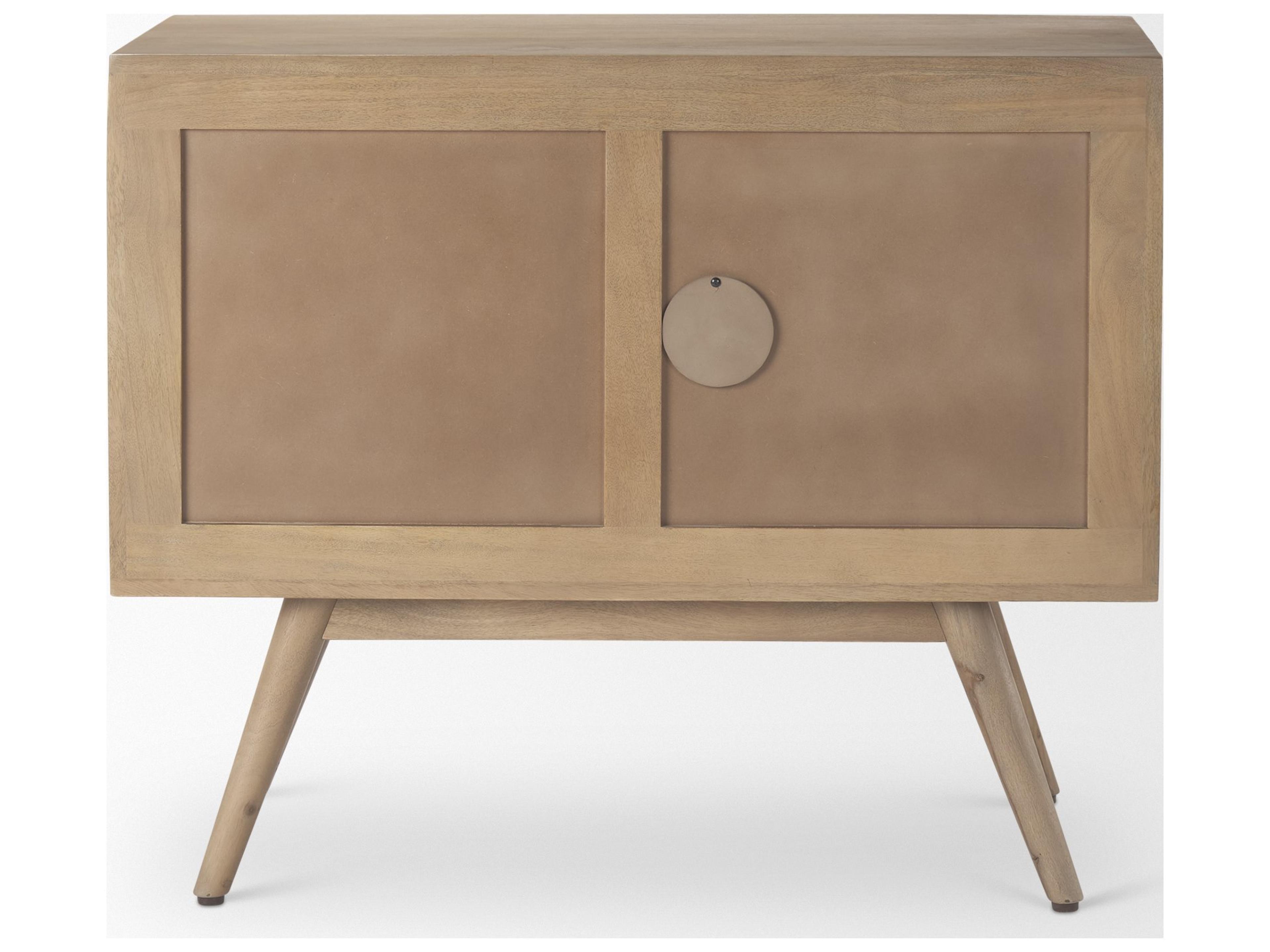 Mercana Sable 37.0L x 17.0W x 30.5H Light Brown Wood Accent Cabinet