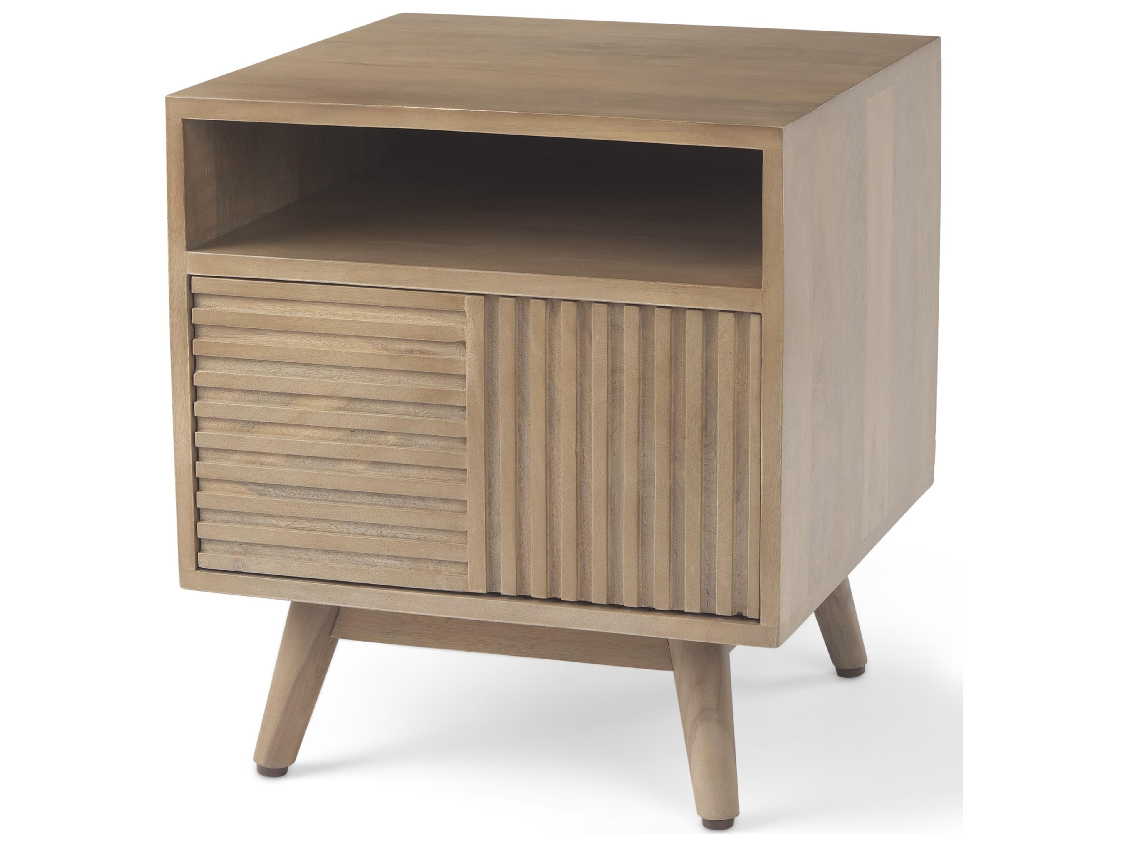 Sable  19.0L x 19.0W x 21.5H Light Brown Wood Side Table