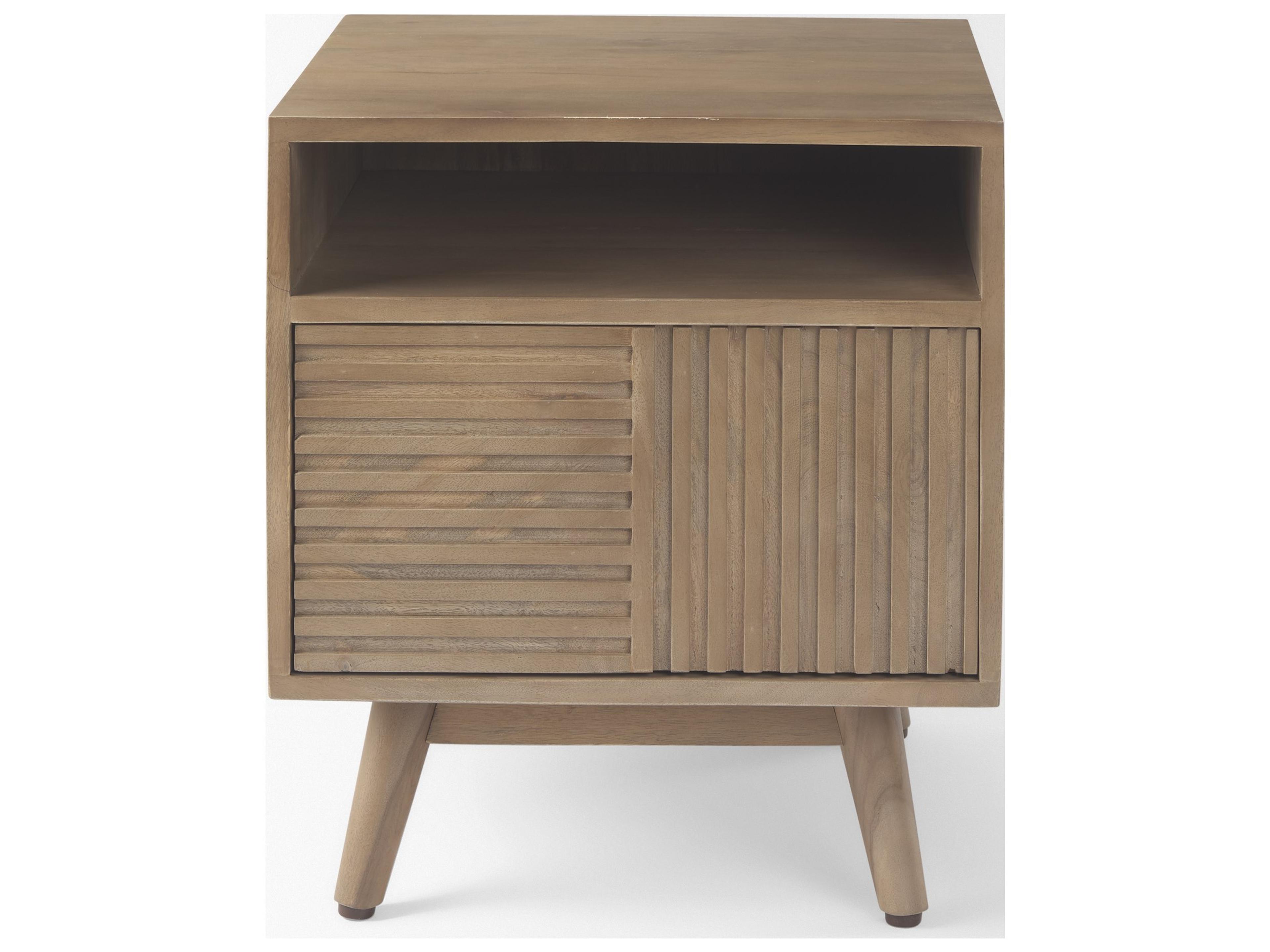 Mercana Sable  19.0L x 19.0W x 21.5H Light Brown Wood Side Table